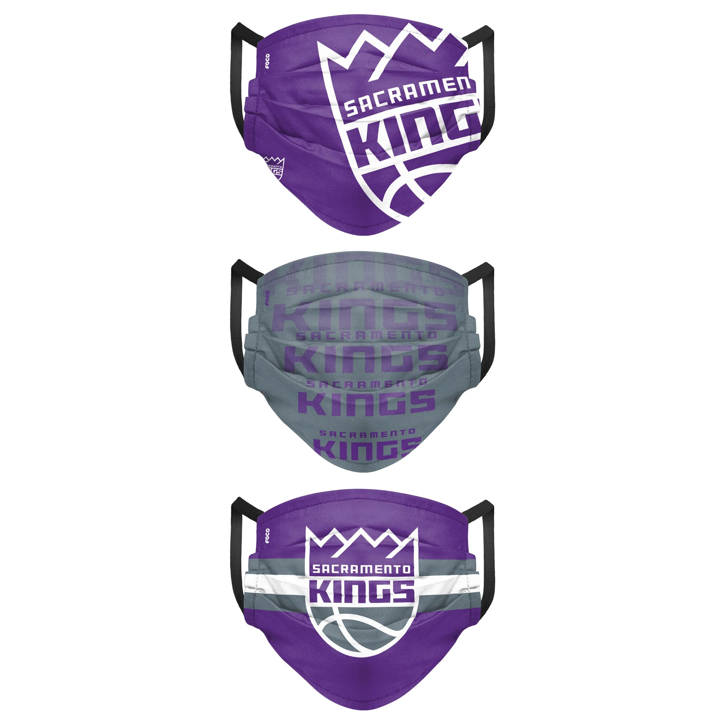 Sacramento Kings NBA Mens Matchday 3 Pack Face Cover - Image 2