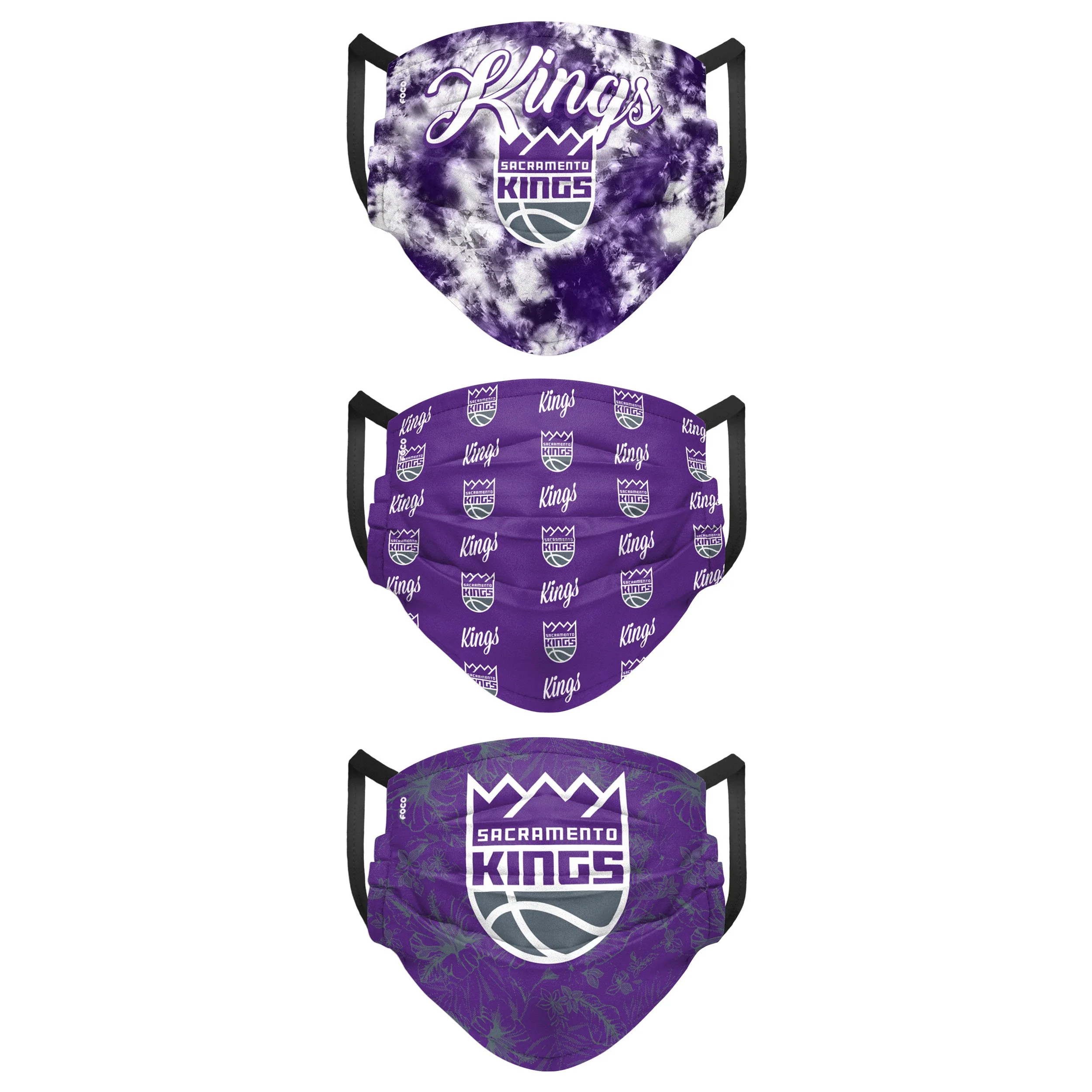 Sacramento Kings NBA Womens Matchday 3 Pack Face Cover - Image 2