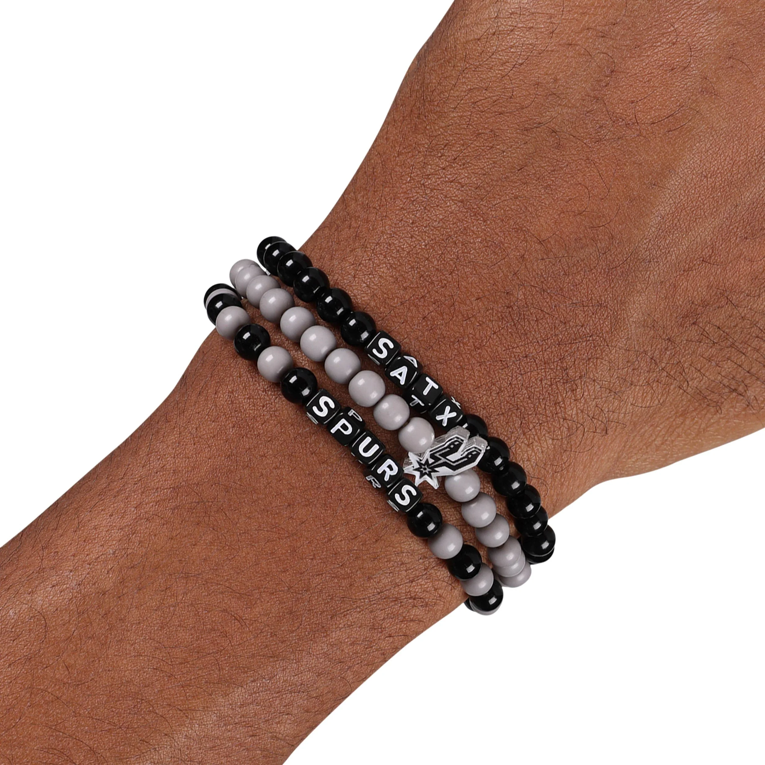 San Antonio Spurs NBA 3 Pack Beaded Friendship Bracelet - Image 4