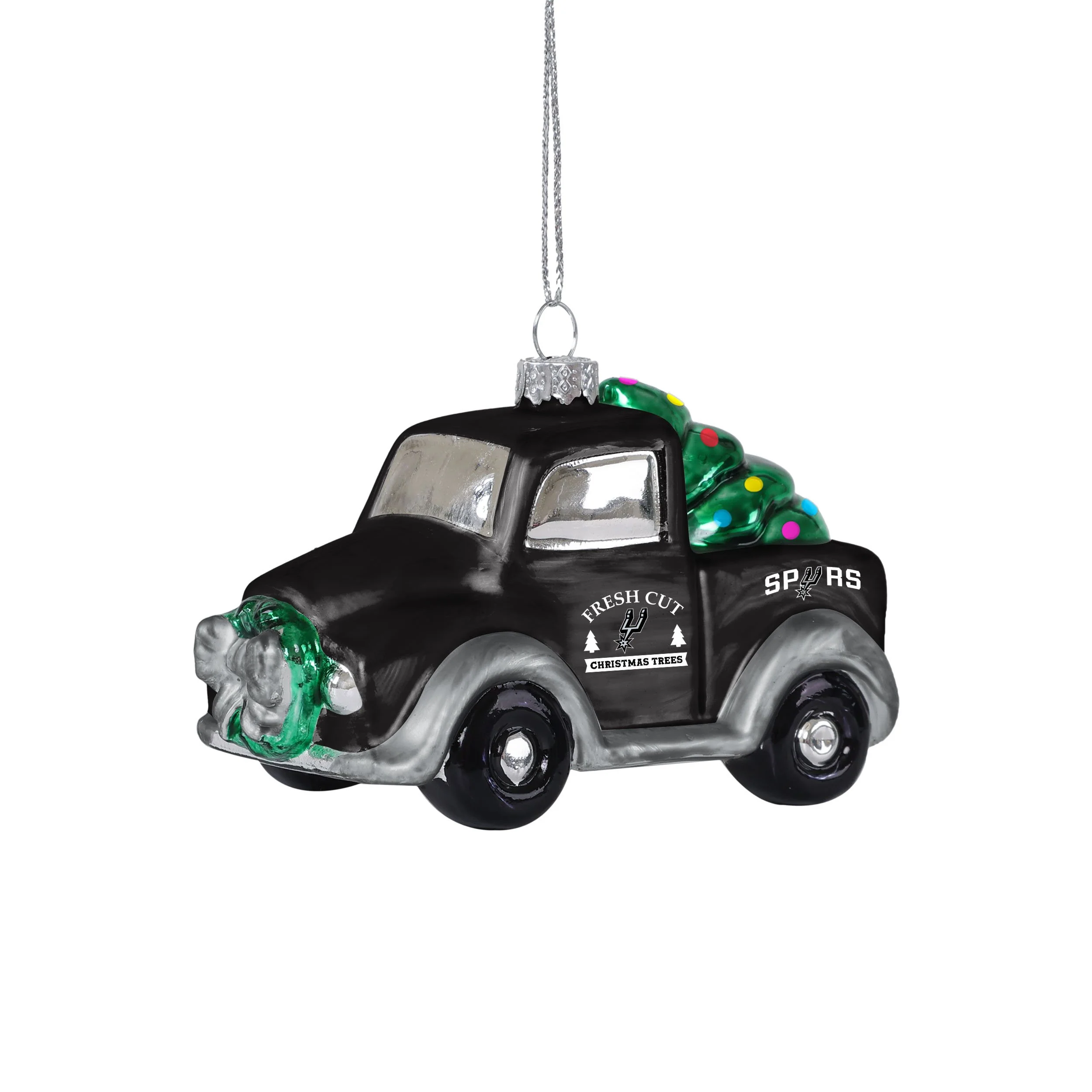 San Antonio Spurs NBA Blown Glass Truck Ornament - Image 2
