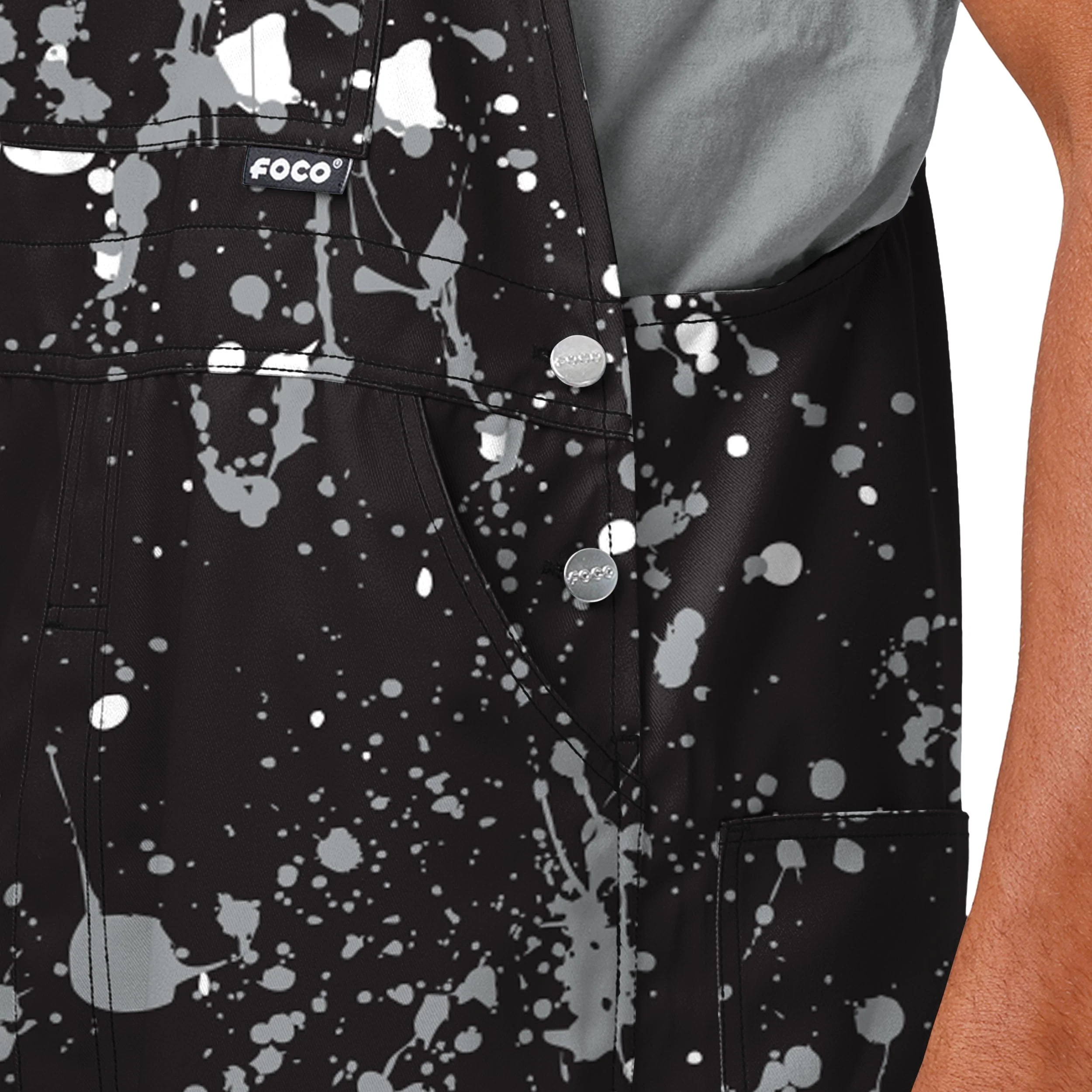 San Antonio Spurs NBA Mens Paint Splatter Bib Overalls - Image 4