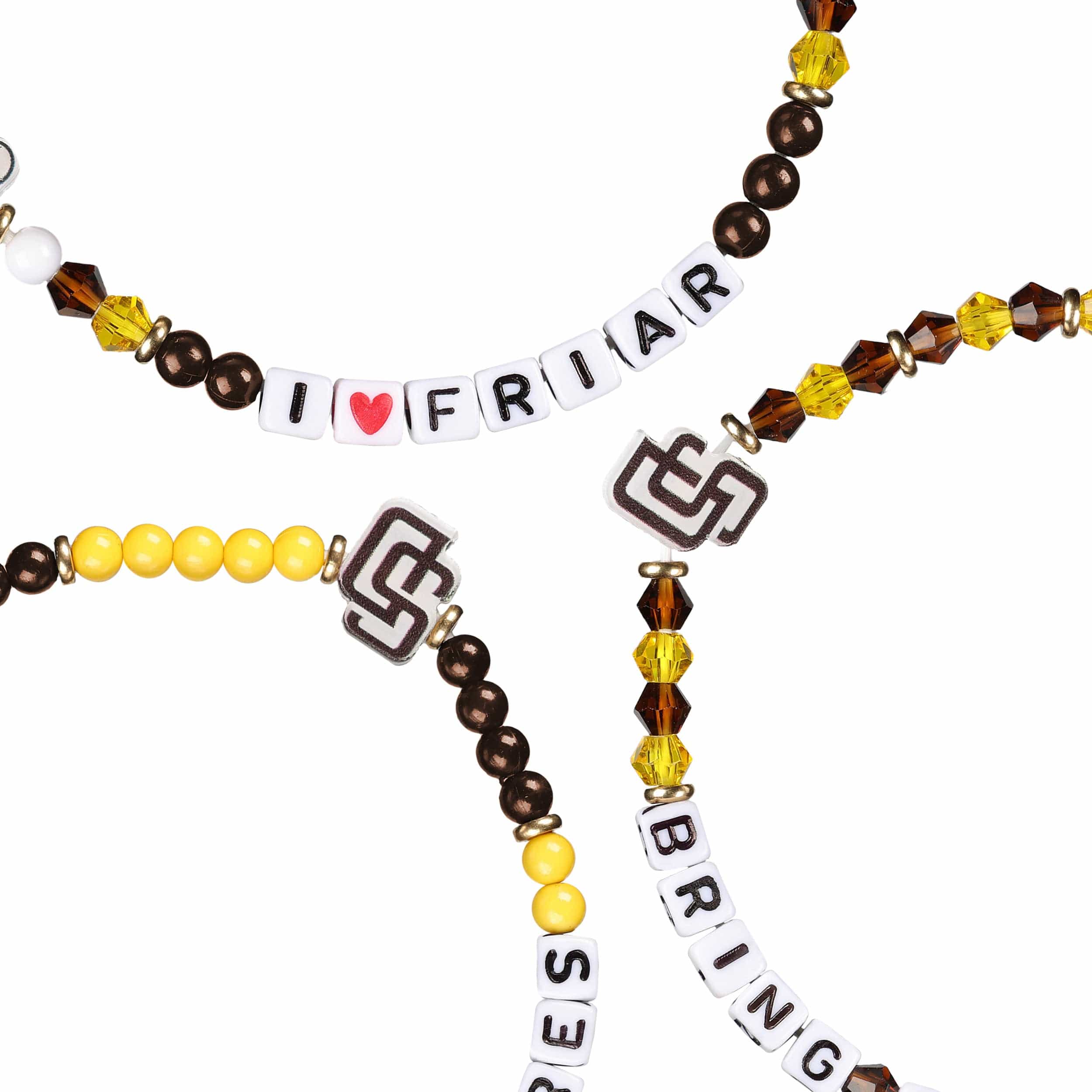 San Diego Padres MLB 3 Pack Friendship Bracelet - Image 2