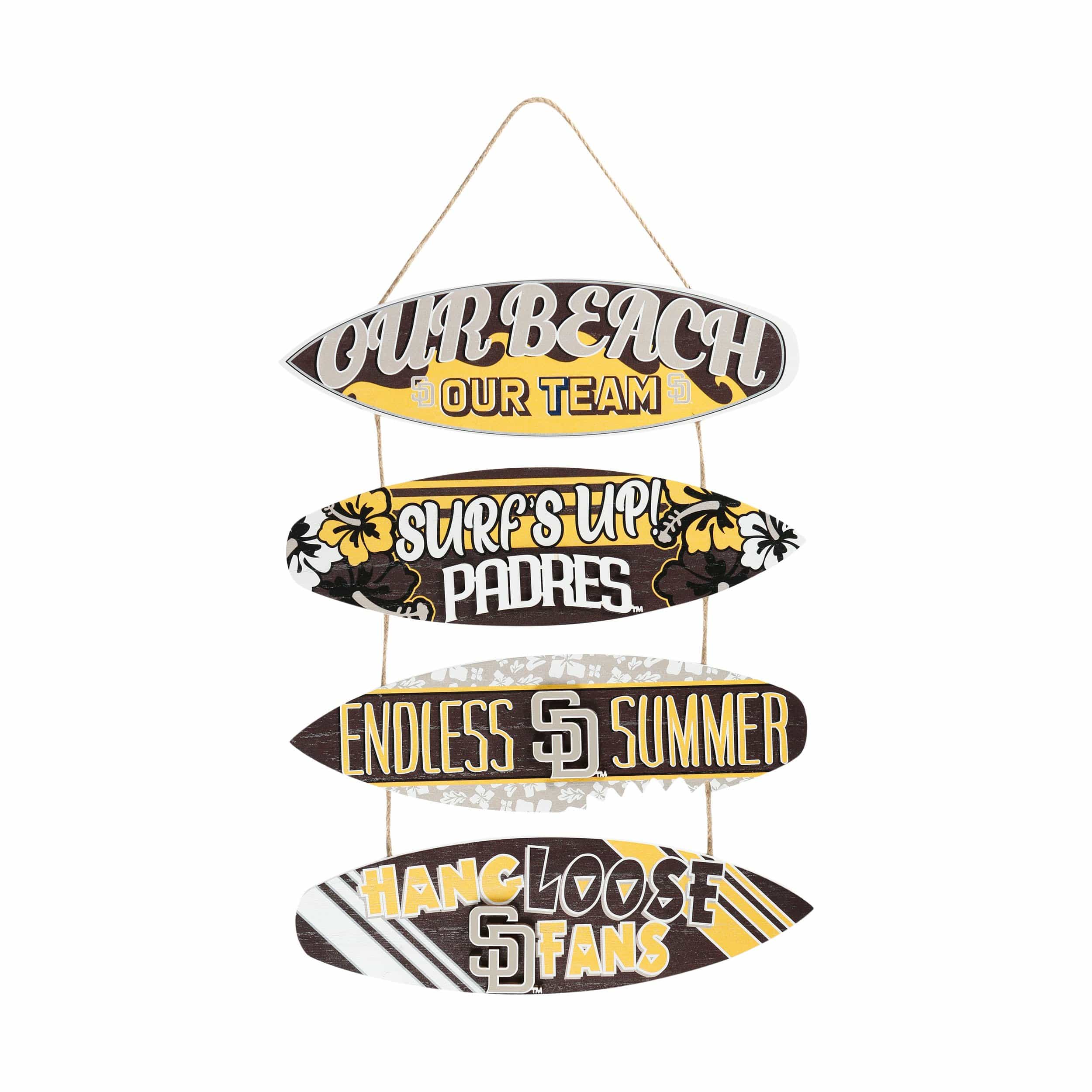 San Diego Padres MLB Fancave Surfboard Sign