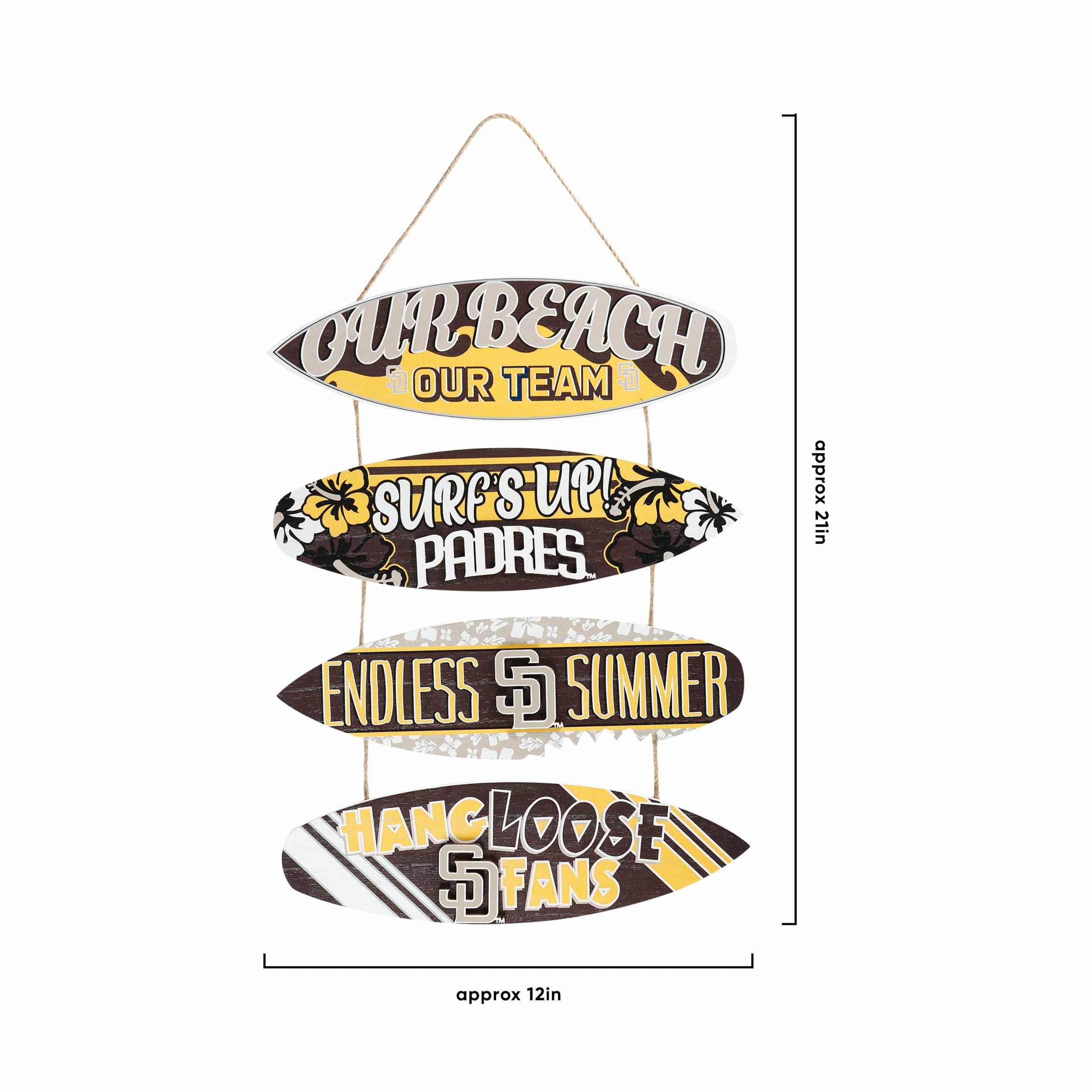San Diego Padres MLB Fancave Surfboard Sign - Image 3