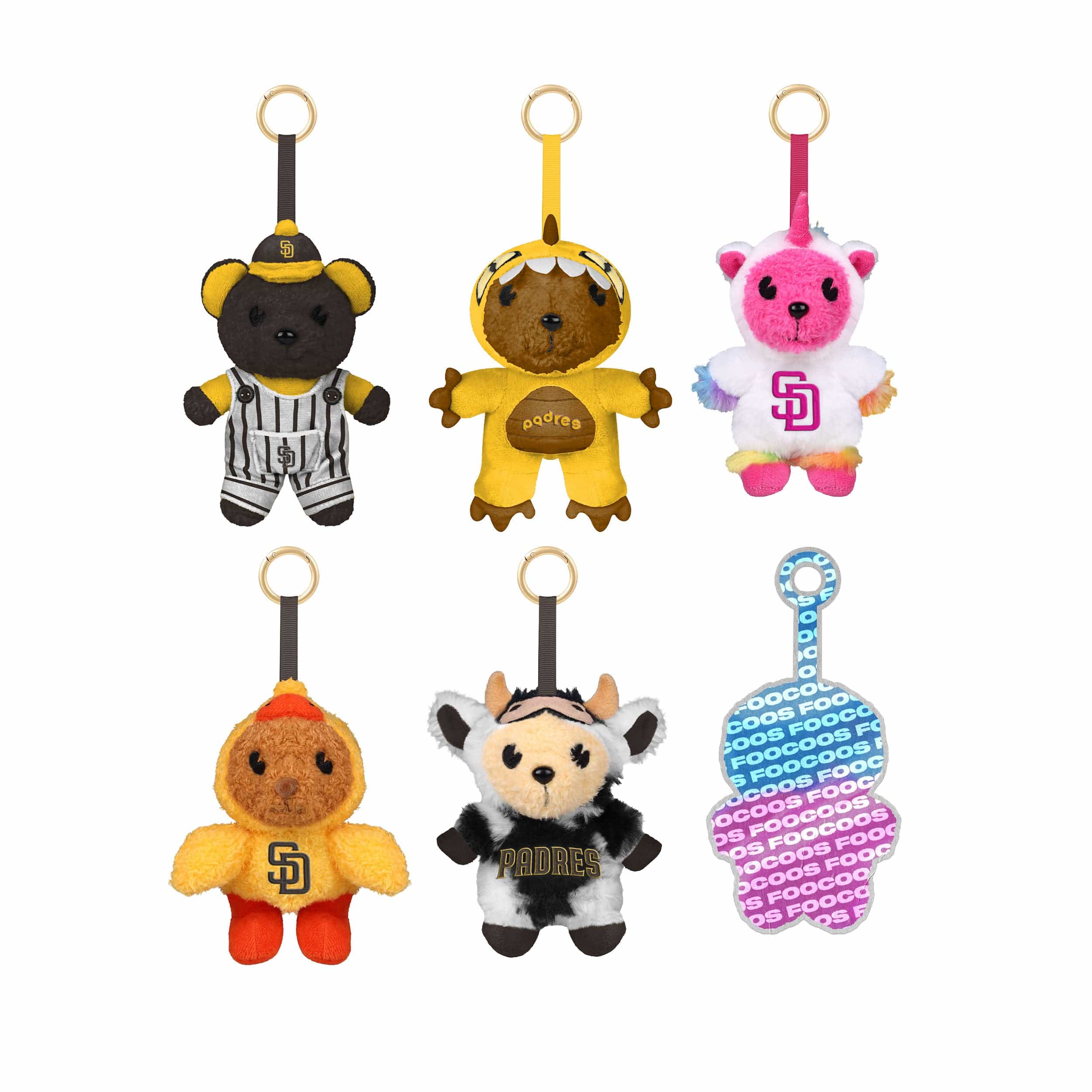San Diego Padres MLB FOOCOOS Plush Bag Charm Keychain Blind Box Series 1