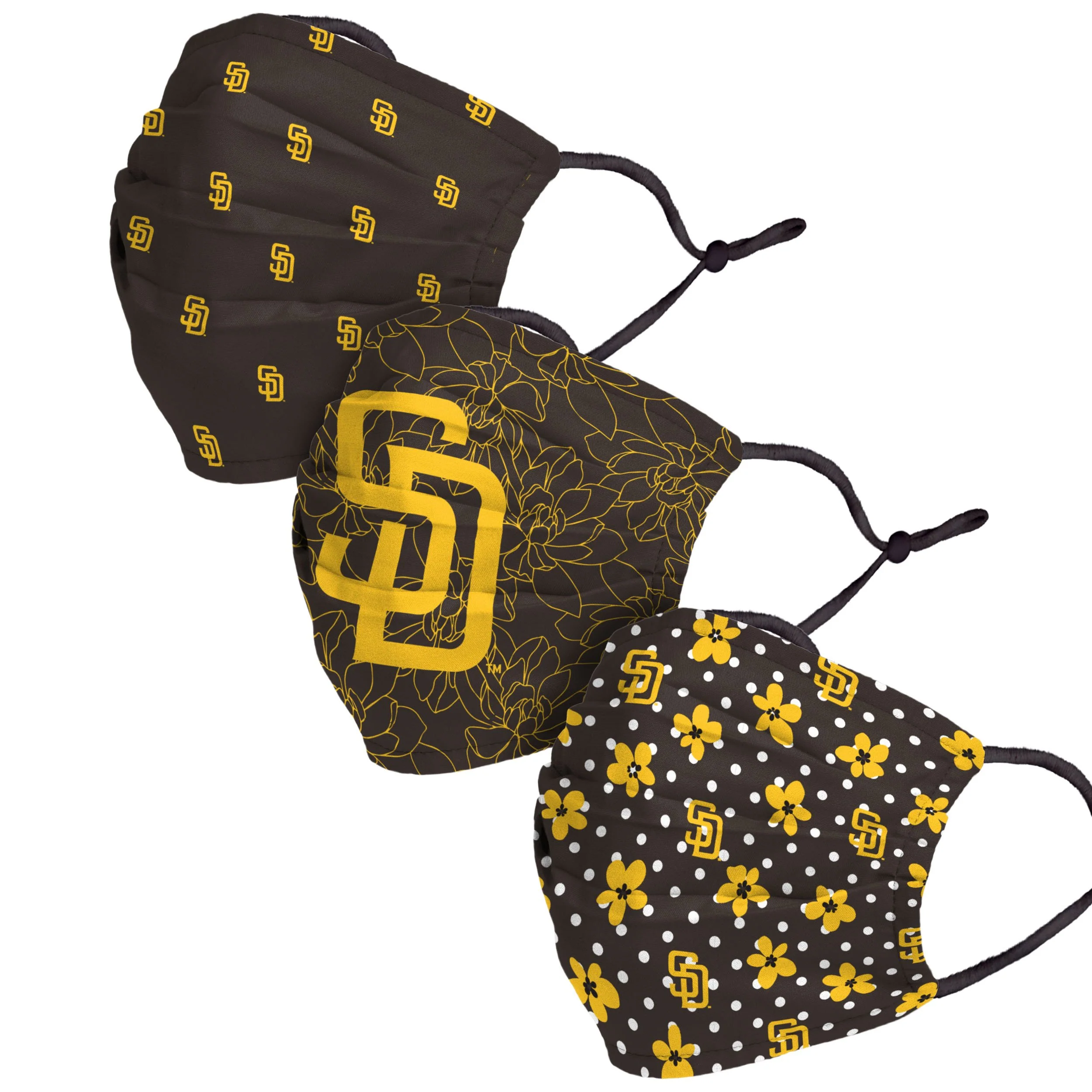 San Diego Padres MLB Gameday Gardener 3 Pack Face Cover - Image 2