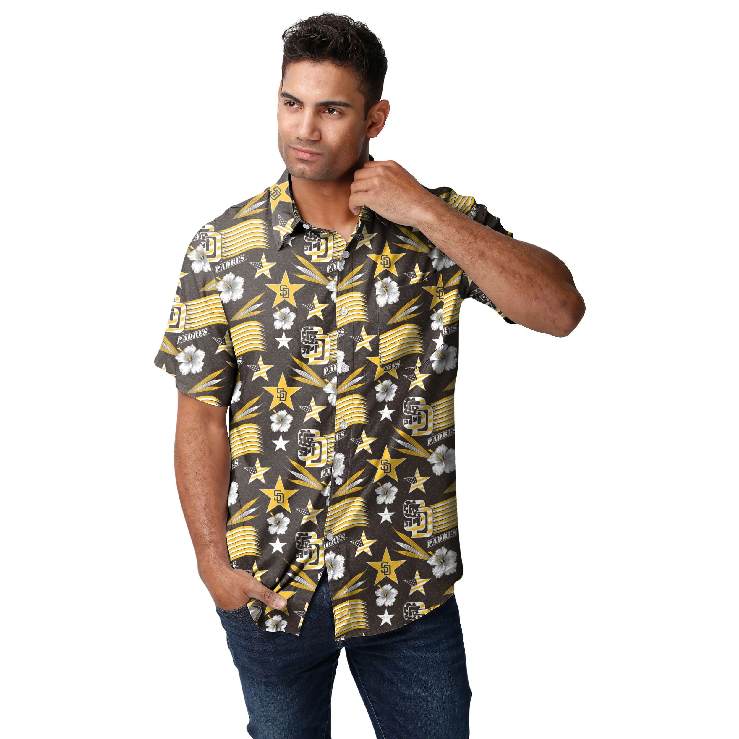 San Diego Padres MLB Mens Americana Button Up Shirt - Image 2