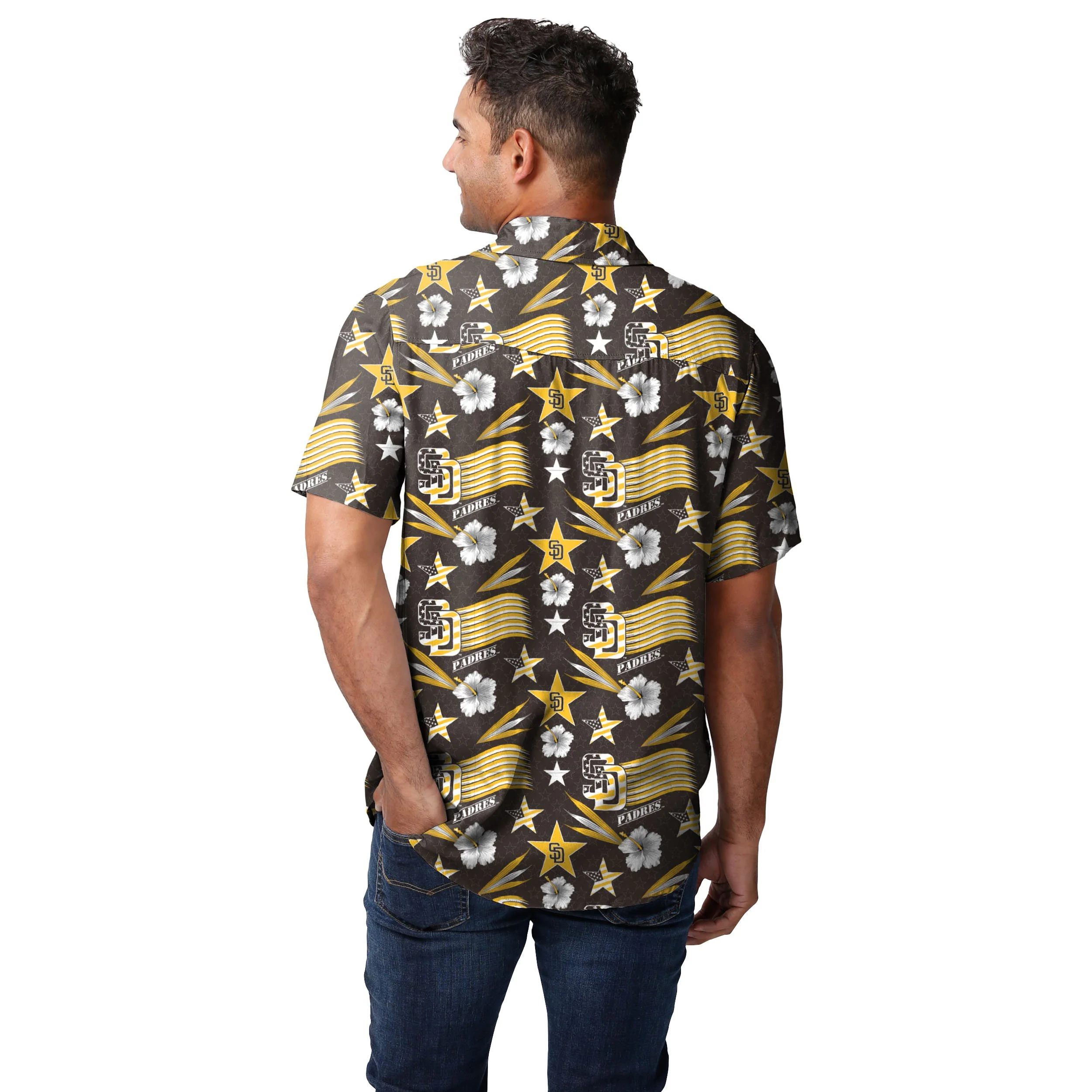 San Diego Padres MLB Mens Americana Button Up Shirt - Image 3