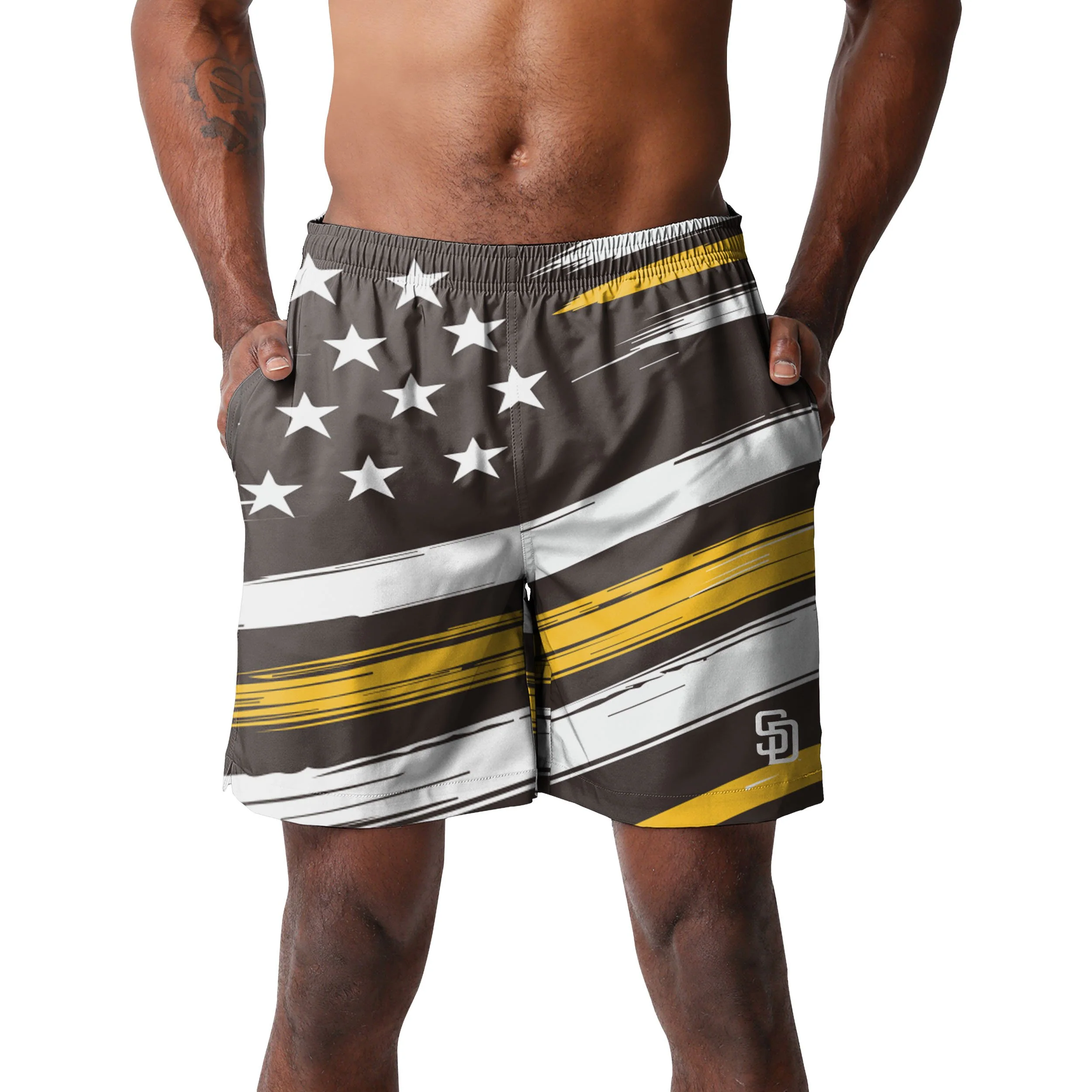 San Diego Padres MLB Mens Americana Swimming Trunks - Image 2