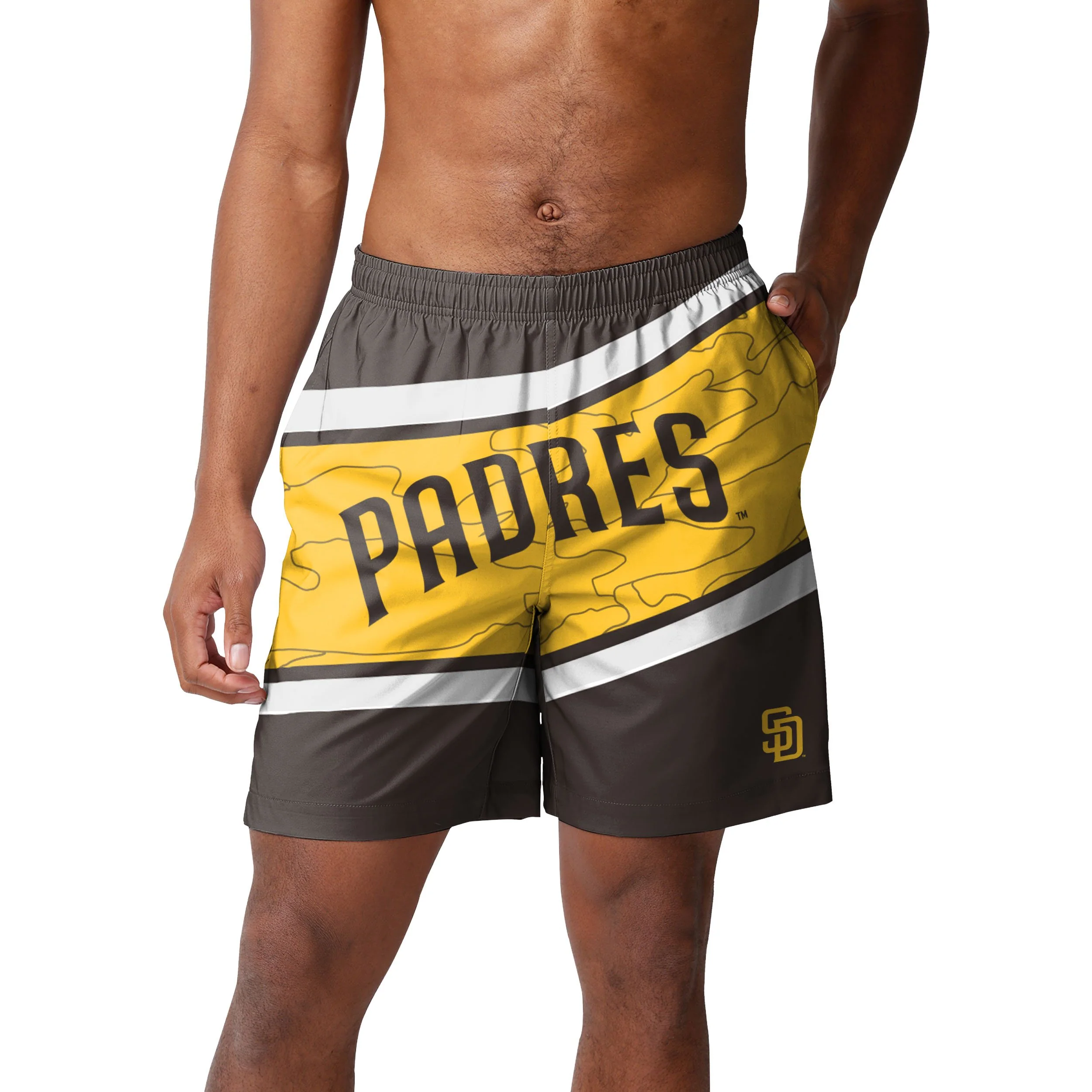 San Diego Padres MLB Mens Big Wordmark Swimming Trunks - Image 2