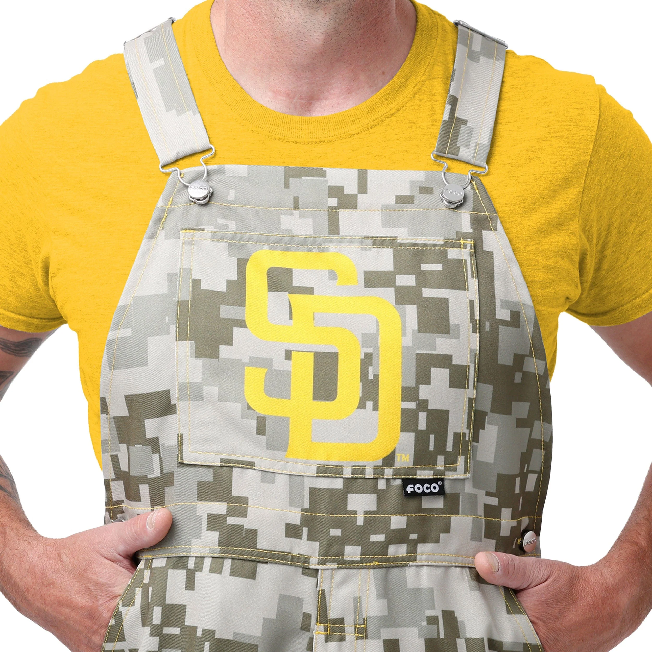 San Diego Padres MLB Mens Digital Camo Thematic Bib Overalls - Image 4