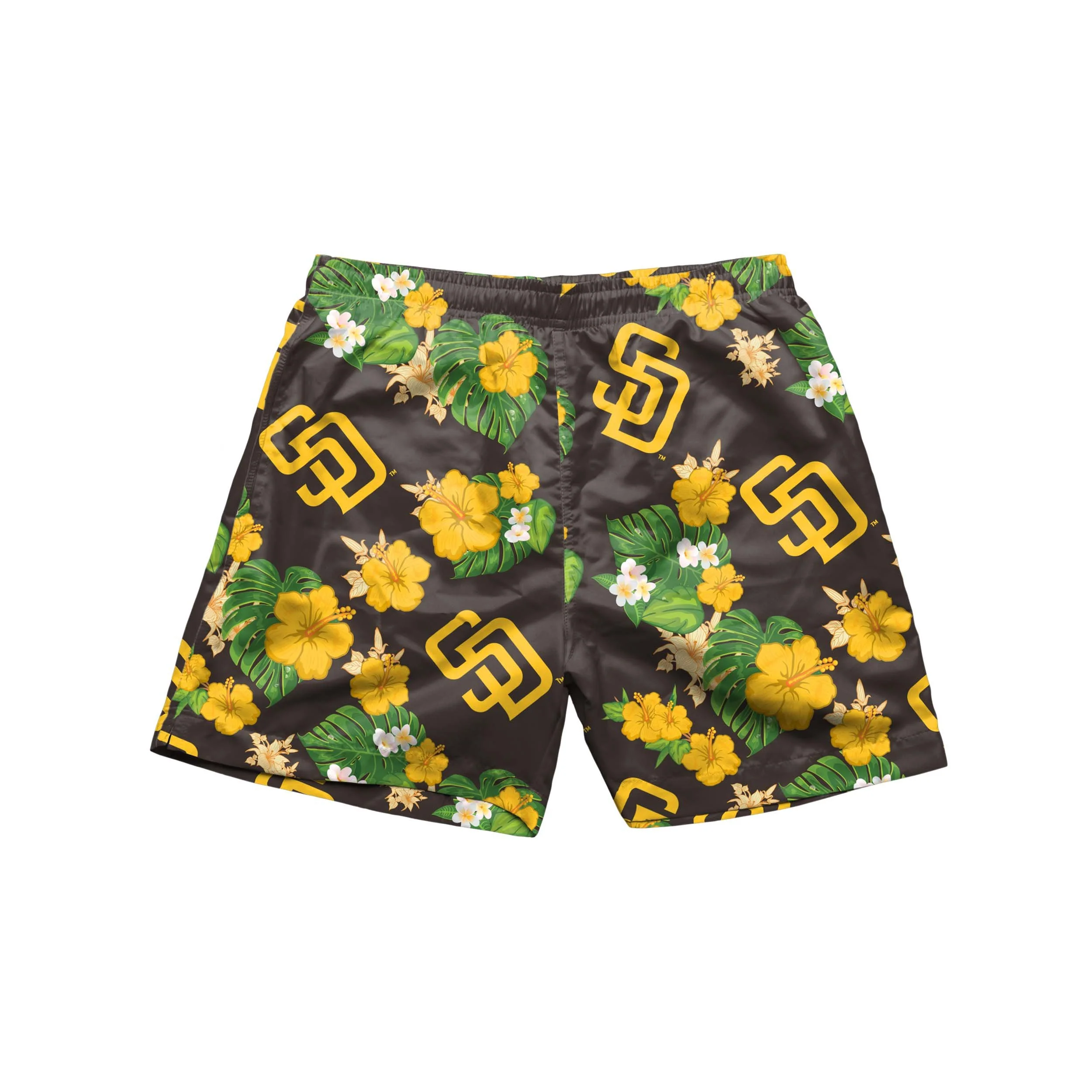 San Diego Padres MLB Mens Floral Slim Fit 5.5" Swimming Suit Trunks - Image 4