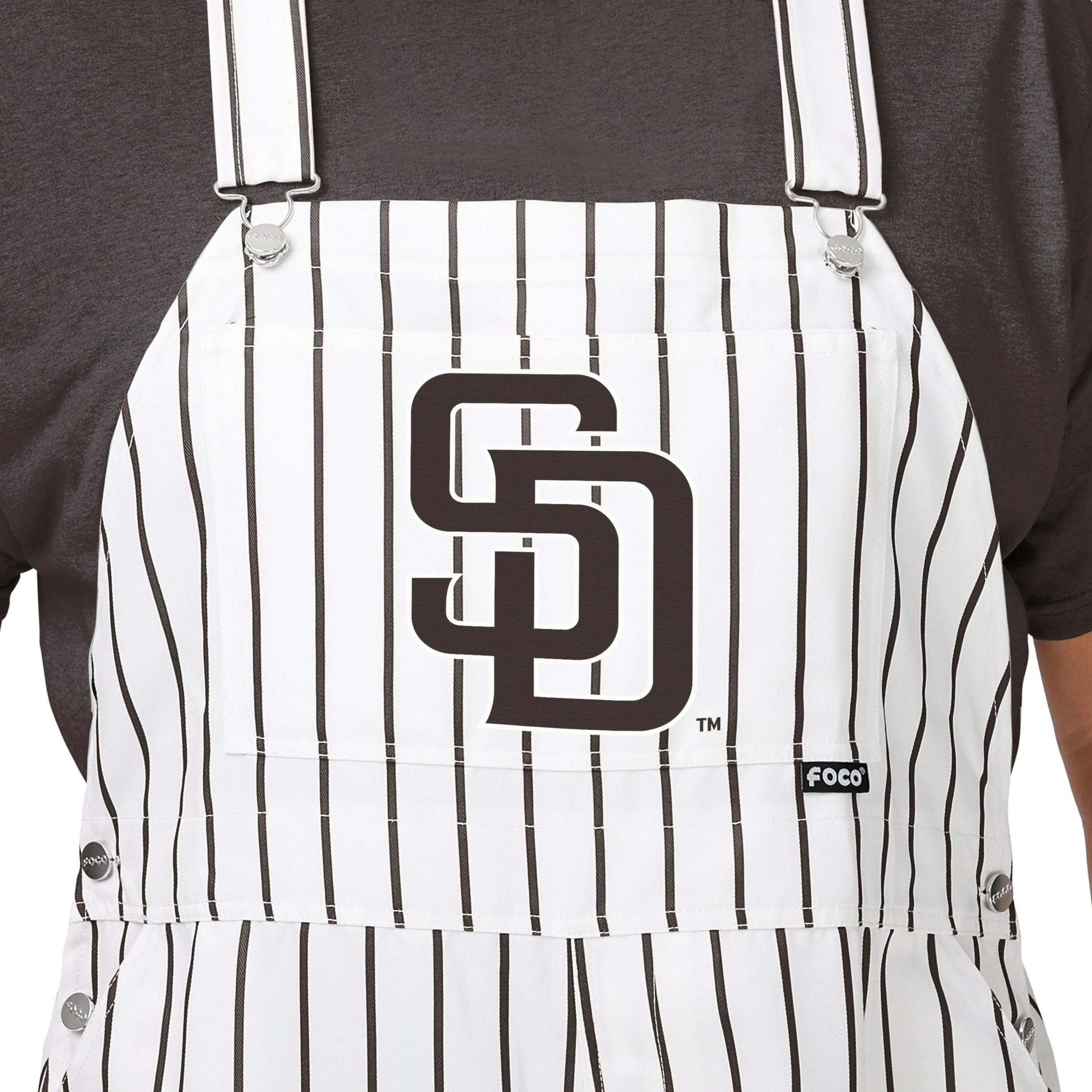 San Diego Padres MLB Mens Pinstripe Bib Overalls - Image 4