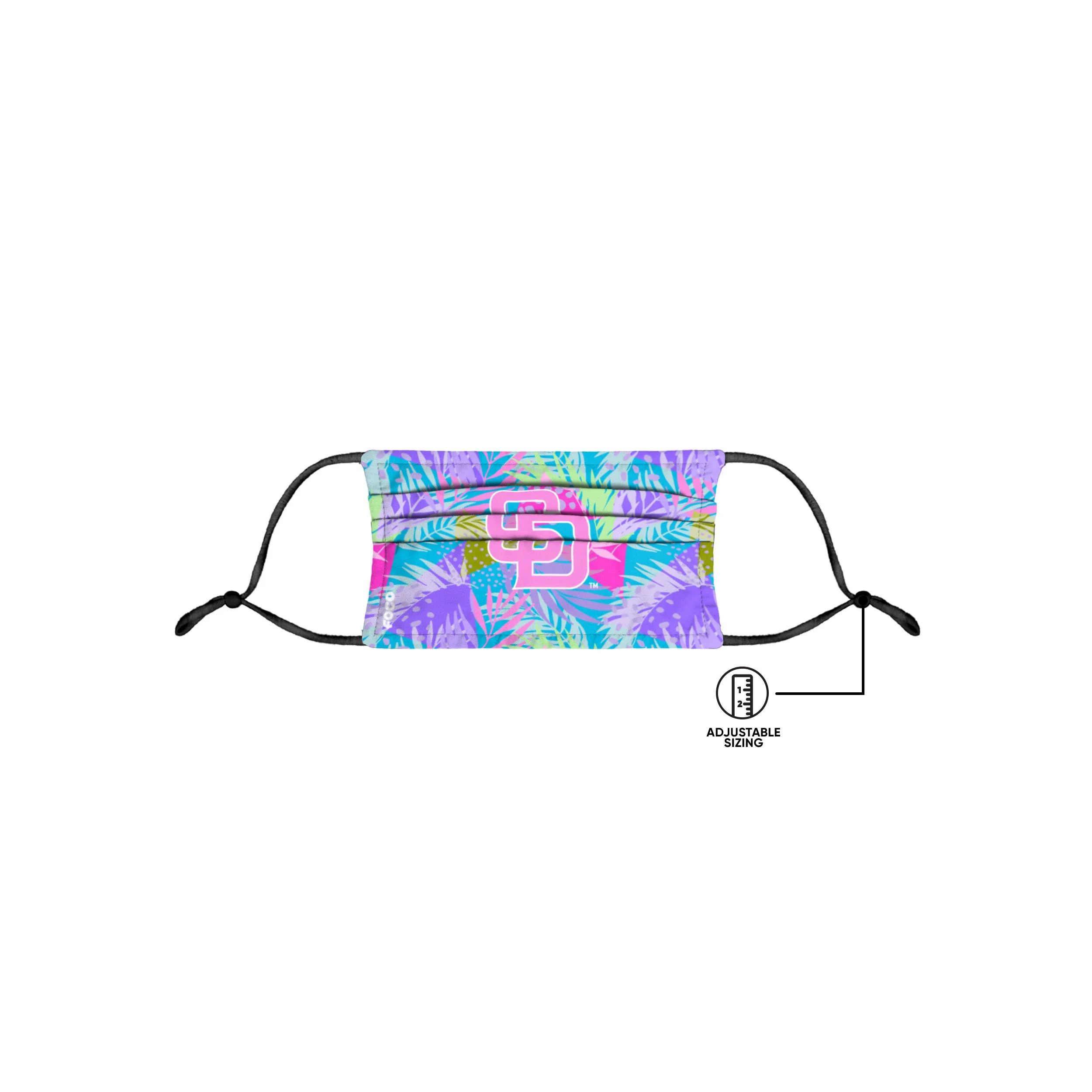 San Diego Padres MLB Neon Floral 3 Pack Face Cover - Image 5