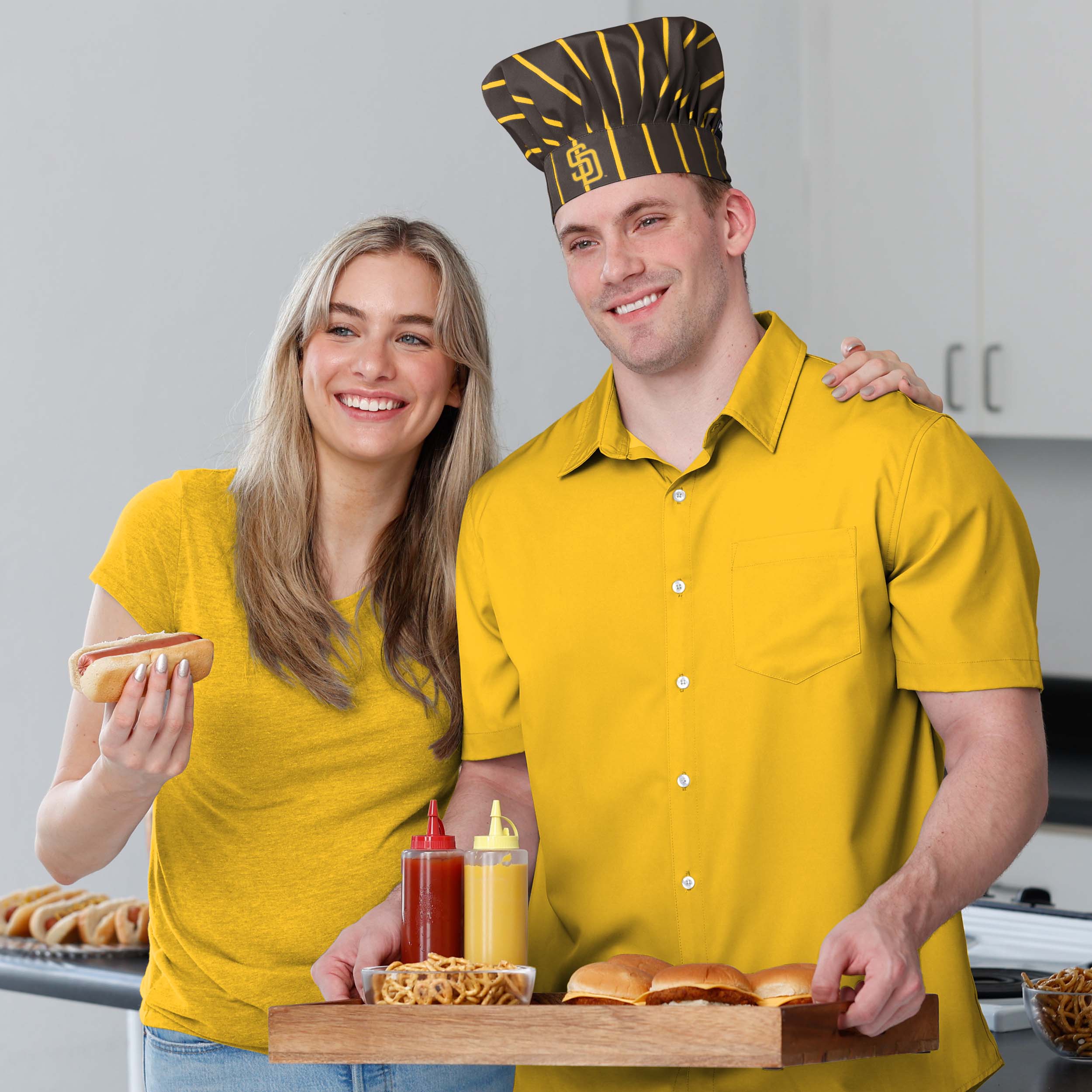 San Diego Padres MLB Pinstripe Chef Hat - Image 3