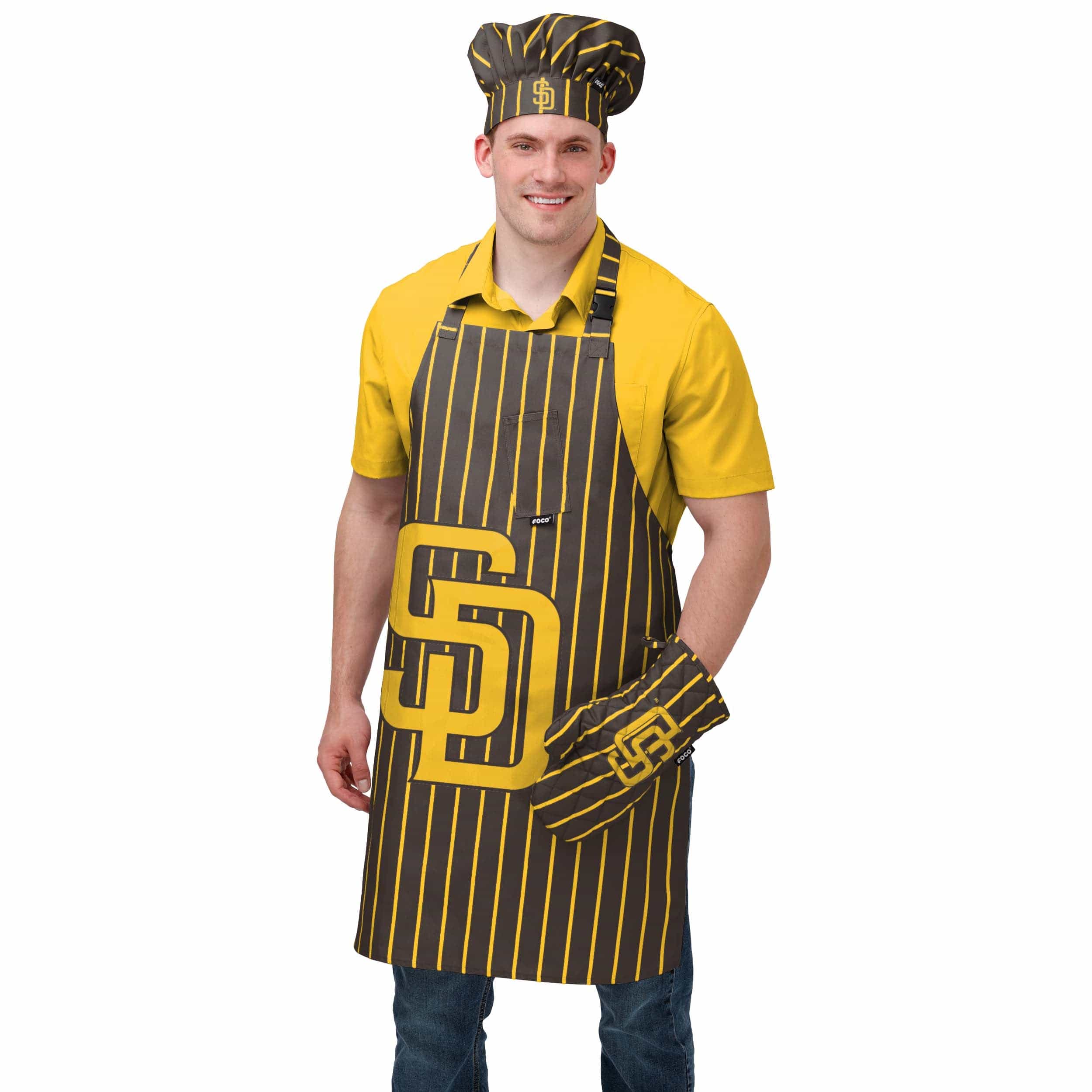 San Diego Padres MLB Pinstripe Chef Set - Image 2