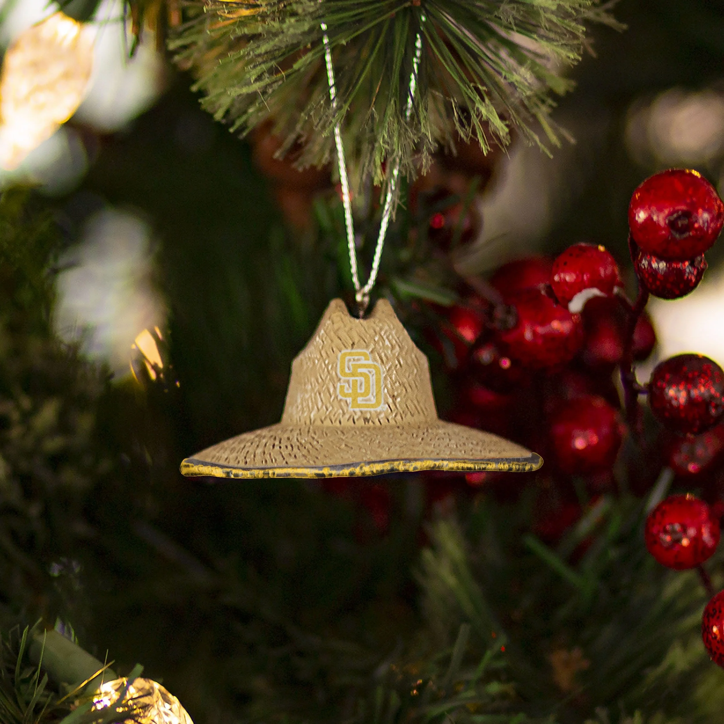 San Diego Padres MLB Straw Hat Ornament - Image 3