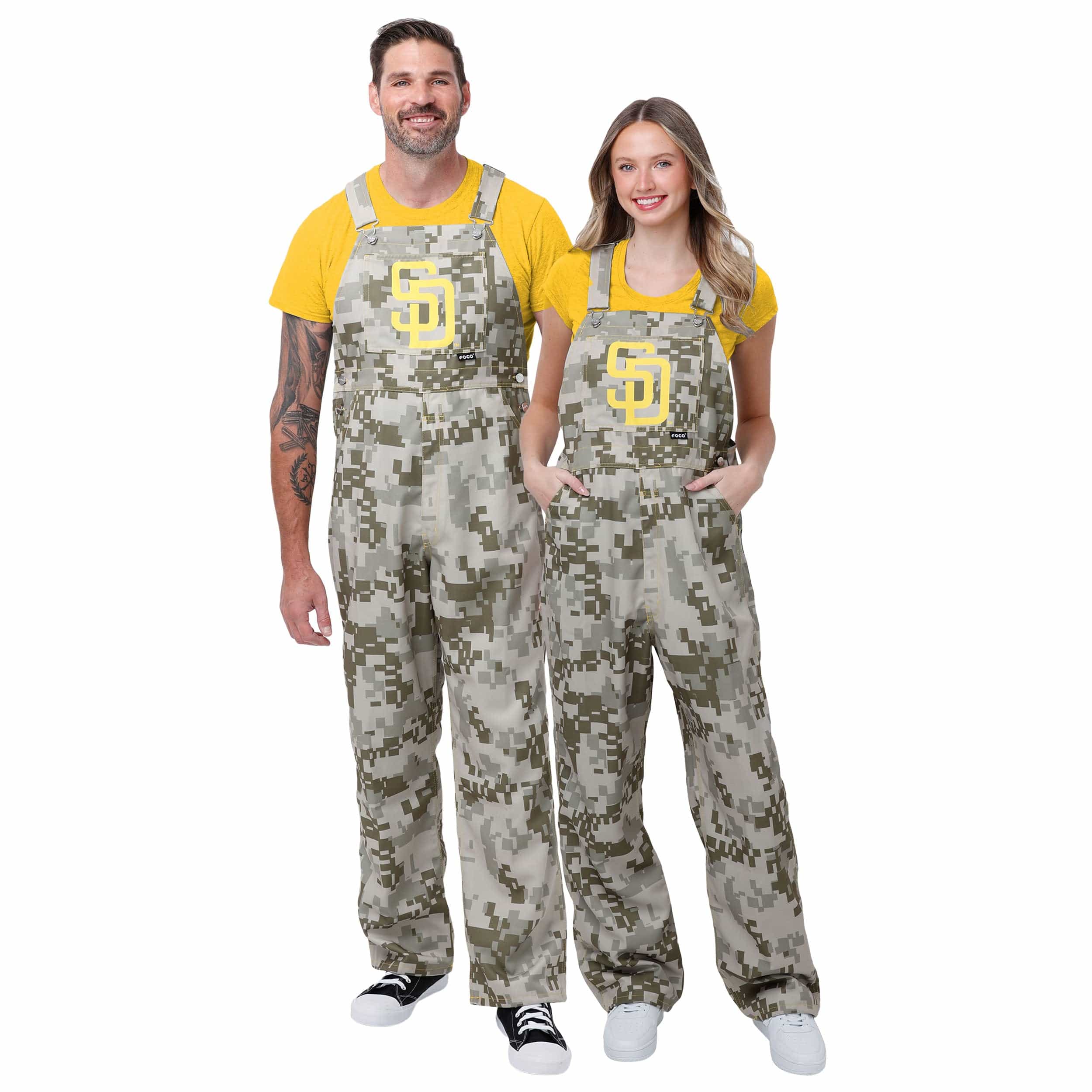 San Diego Padres MLB Womens Digital Camo Thematic Bib Overalls - Image 3