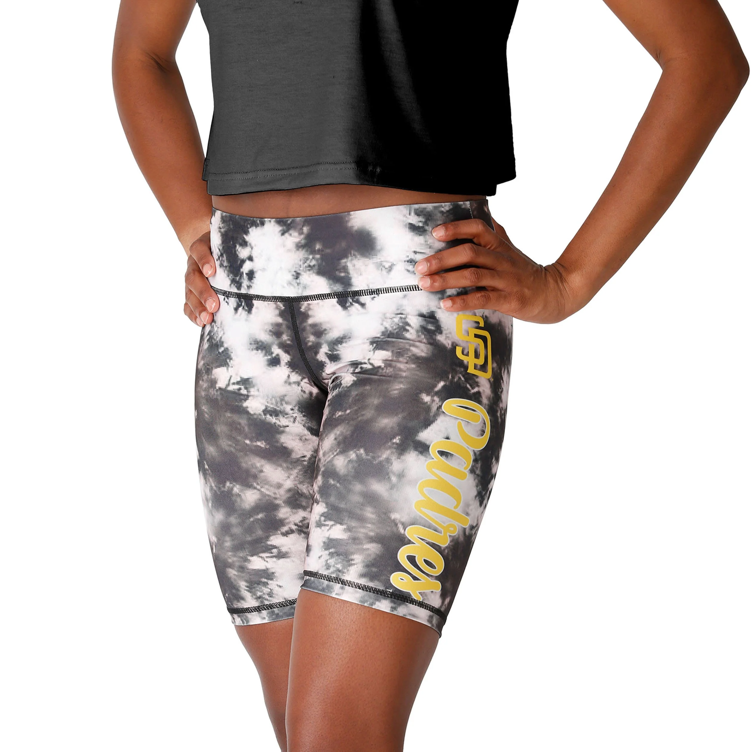 San Diego Padres MLB Womens Team Color Tie-Dye Bike Shorts