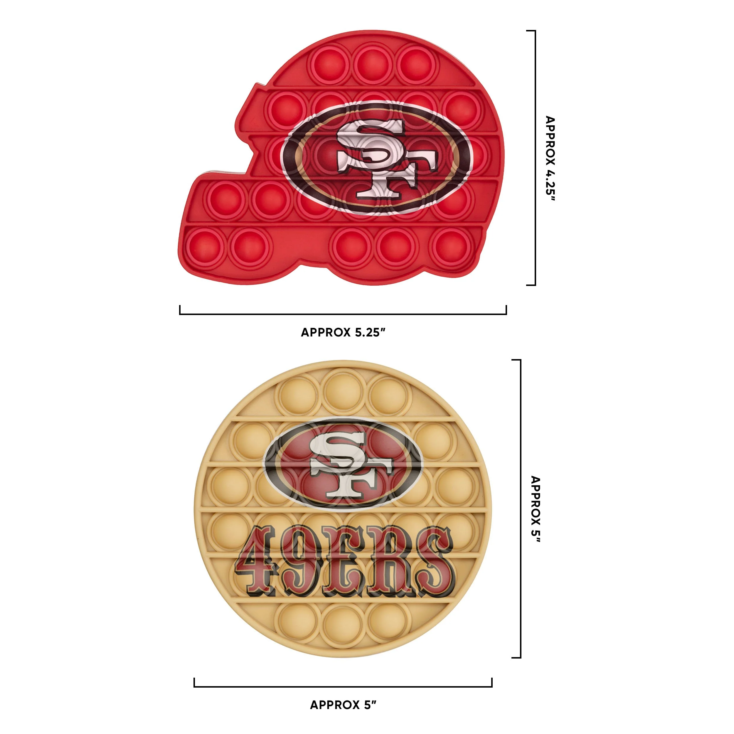 San Francisco 49ers NFL 2 Pack Helmet & Circle Push-Itz Fidget - Image 2