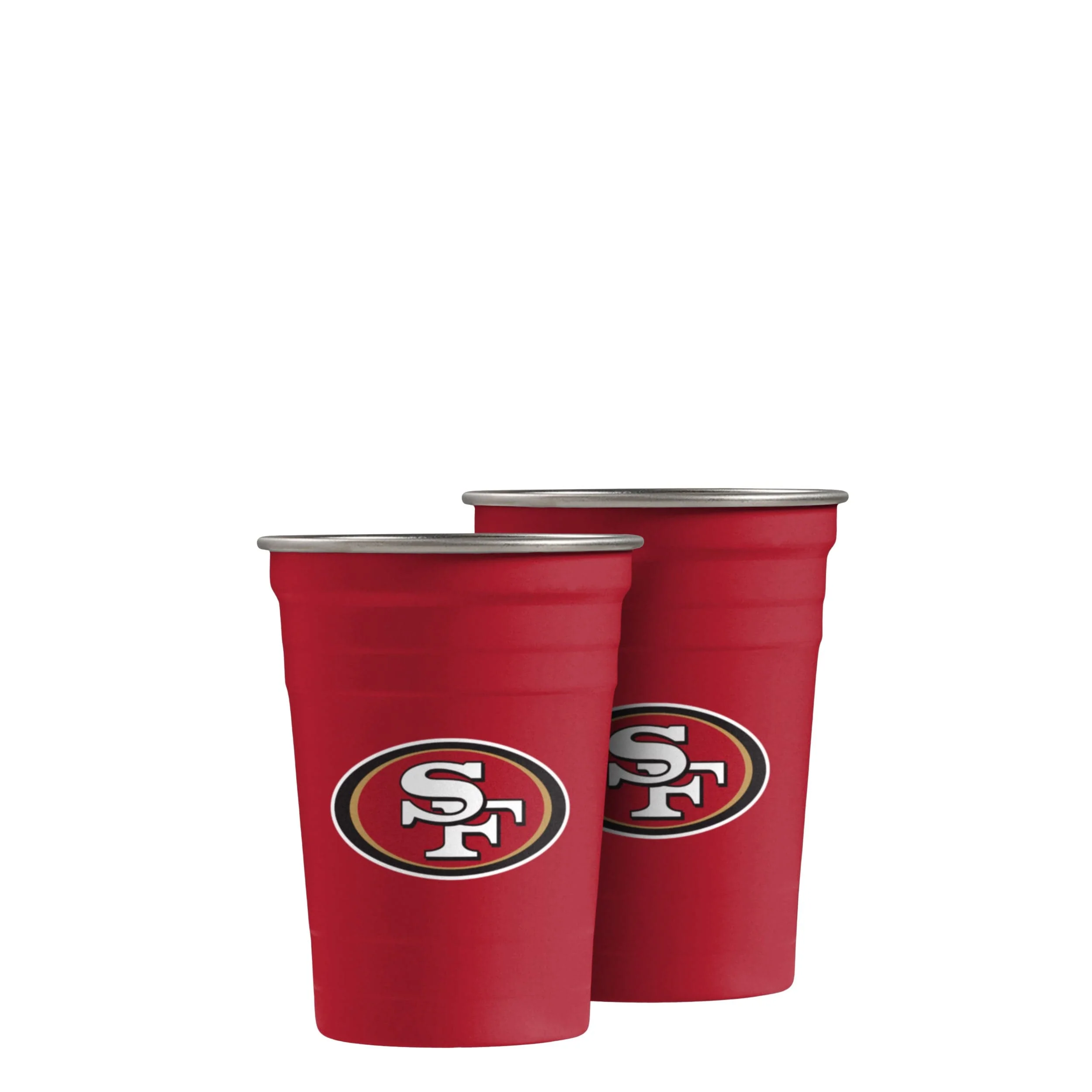 San Francisco 49ers NFL 2 Pack Reusable Stainless Steel 16 oz Tumbler Cup