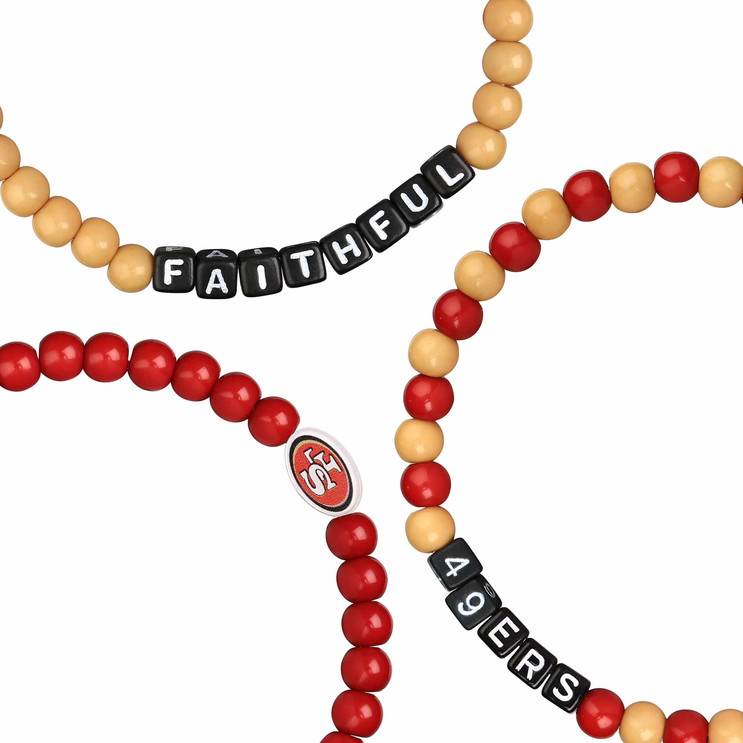 San Francisco 49ers NFL 3 Pack Beaded Friendship Bracelet - Image 2