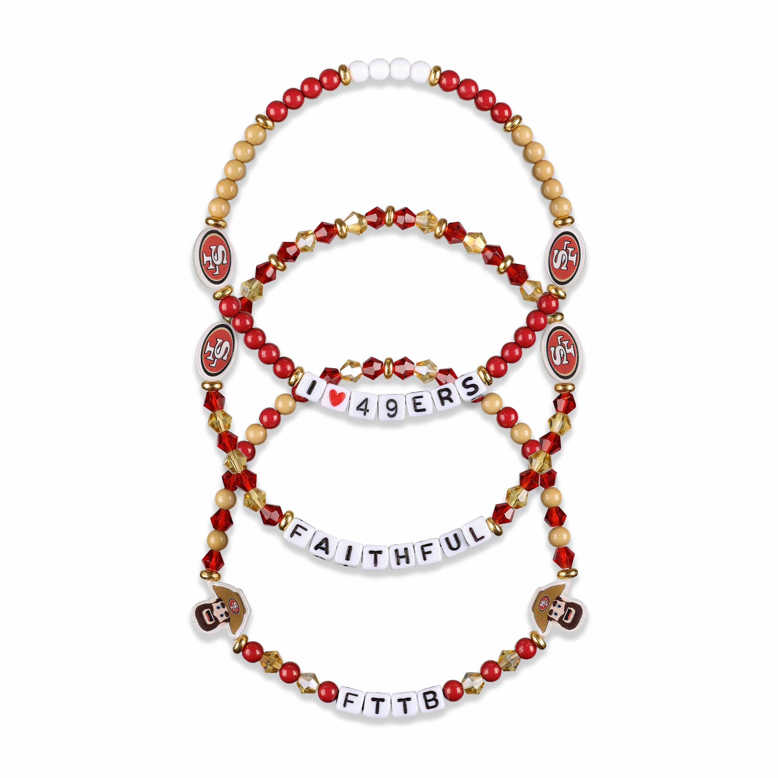 San Francisco 49ers NFL 3 Pack Friendship Bracelet