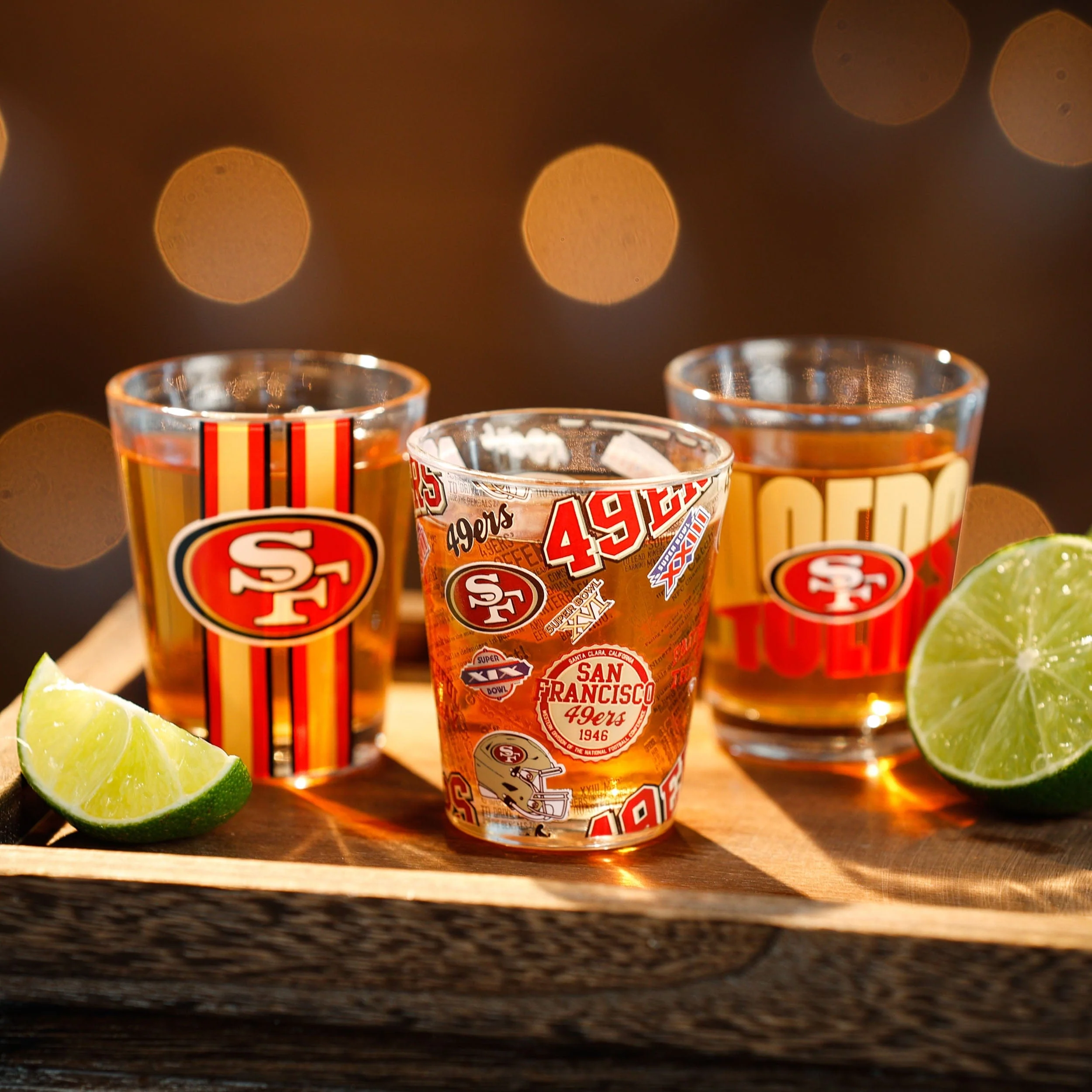 San Francisco 49ers NFL 3 Pack Shot Glass - Image 2