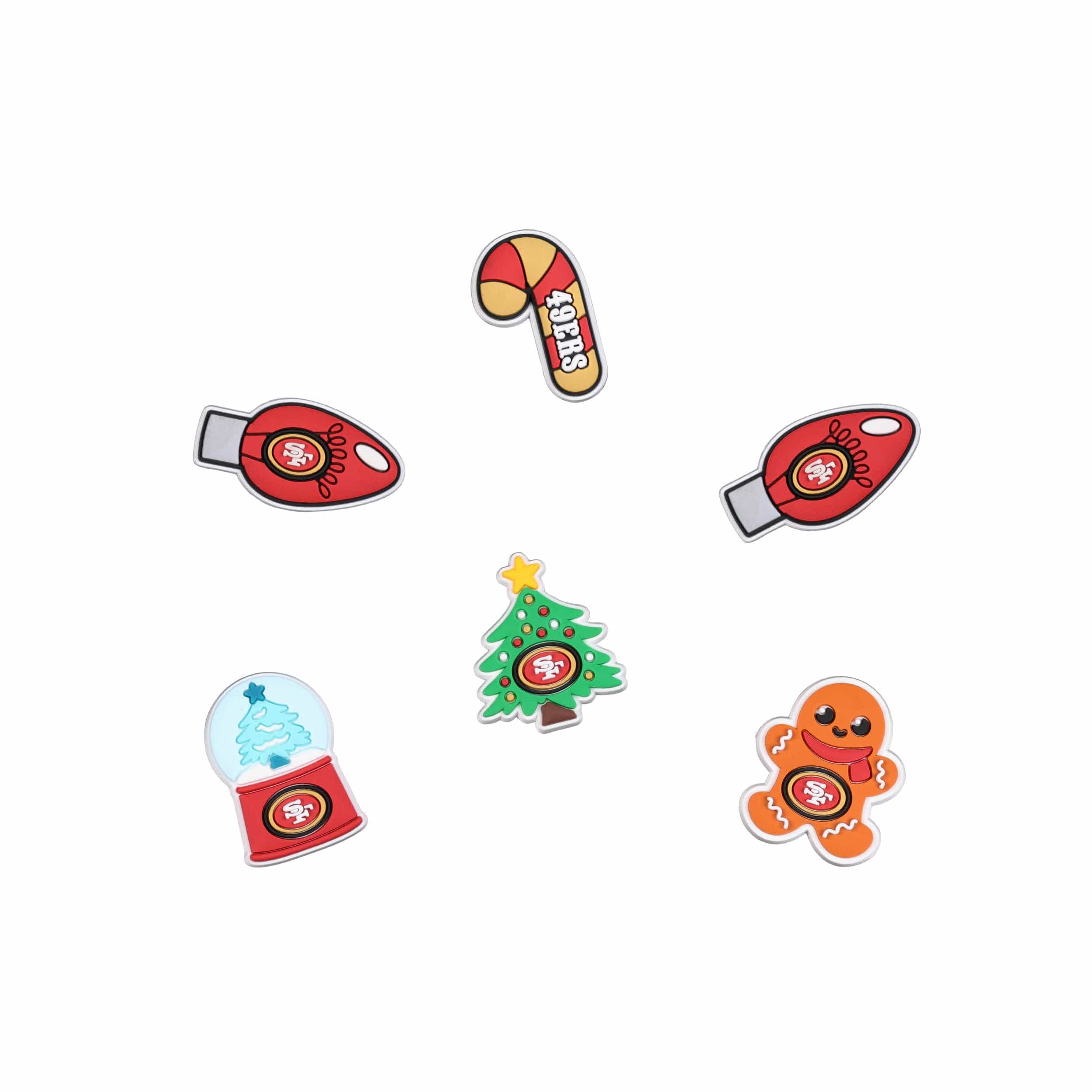 San Francisco 49ers NFL 6 Pack Holiday Team Clog Charms