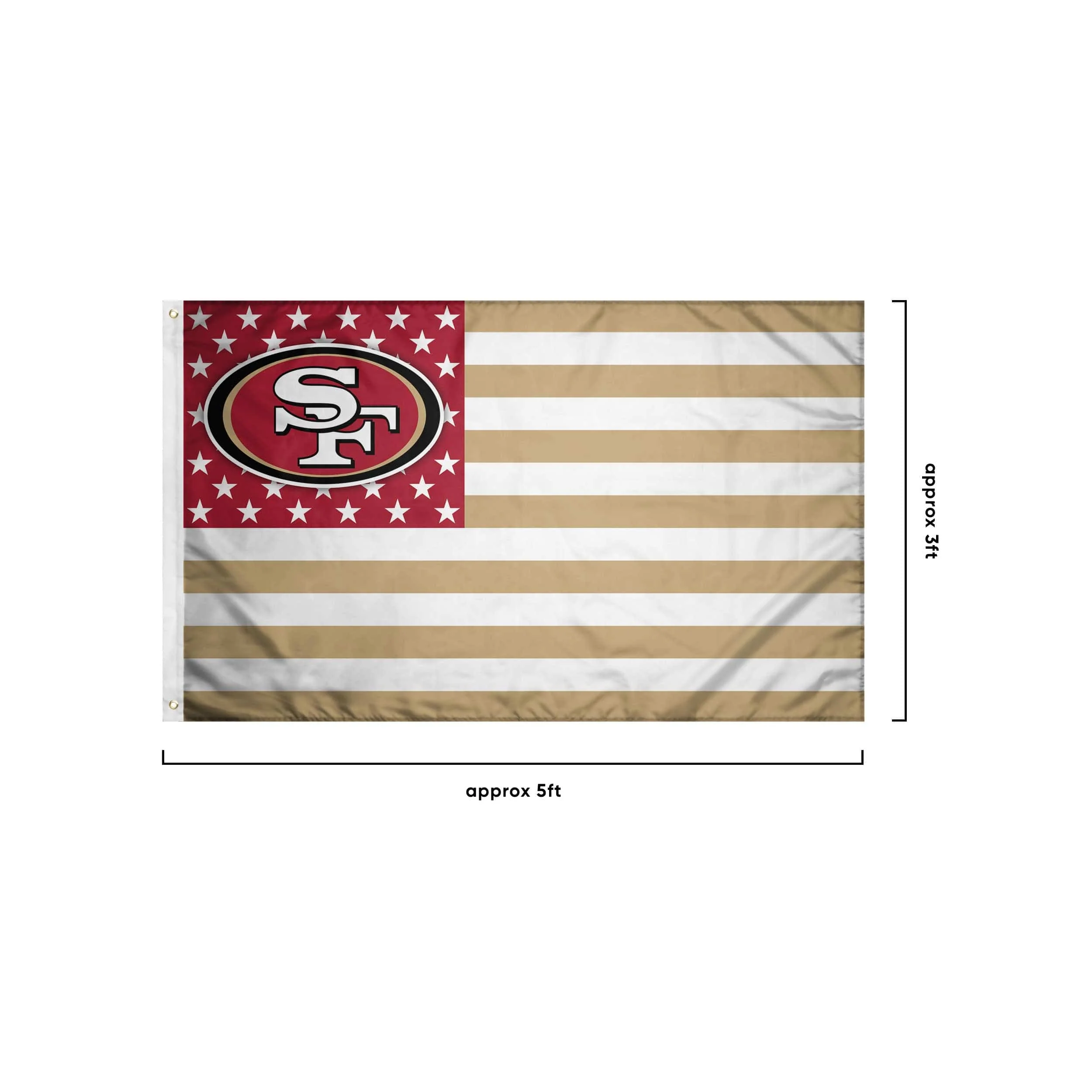 San Francisco 49ers NFL American Stars Horizontal Flag - Image 3