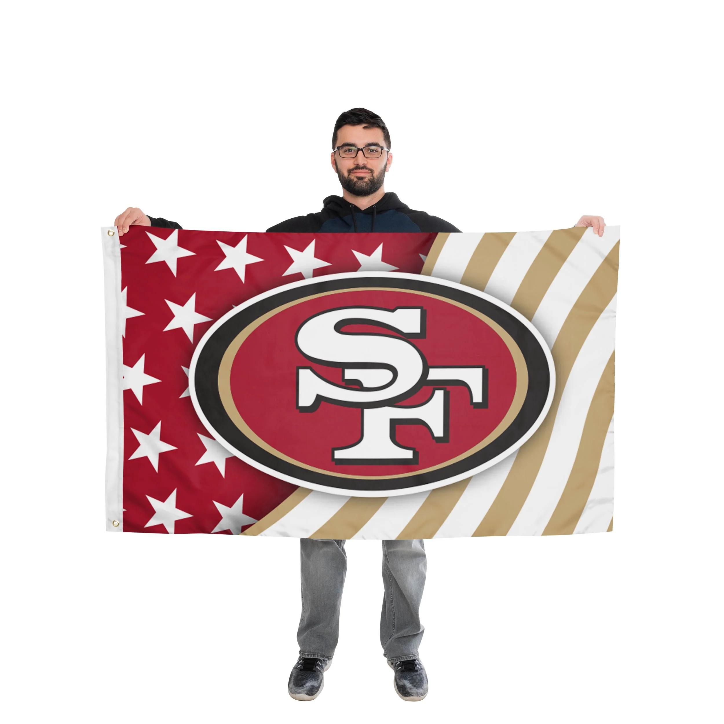 San Francisco 49ers NFL Americana Horizontal Flag - Image 2