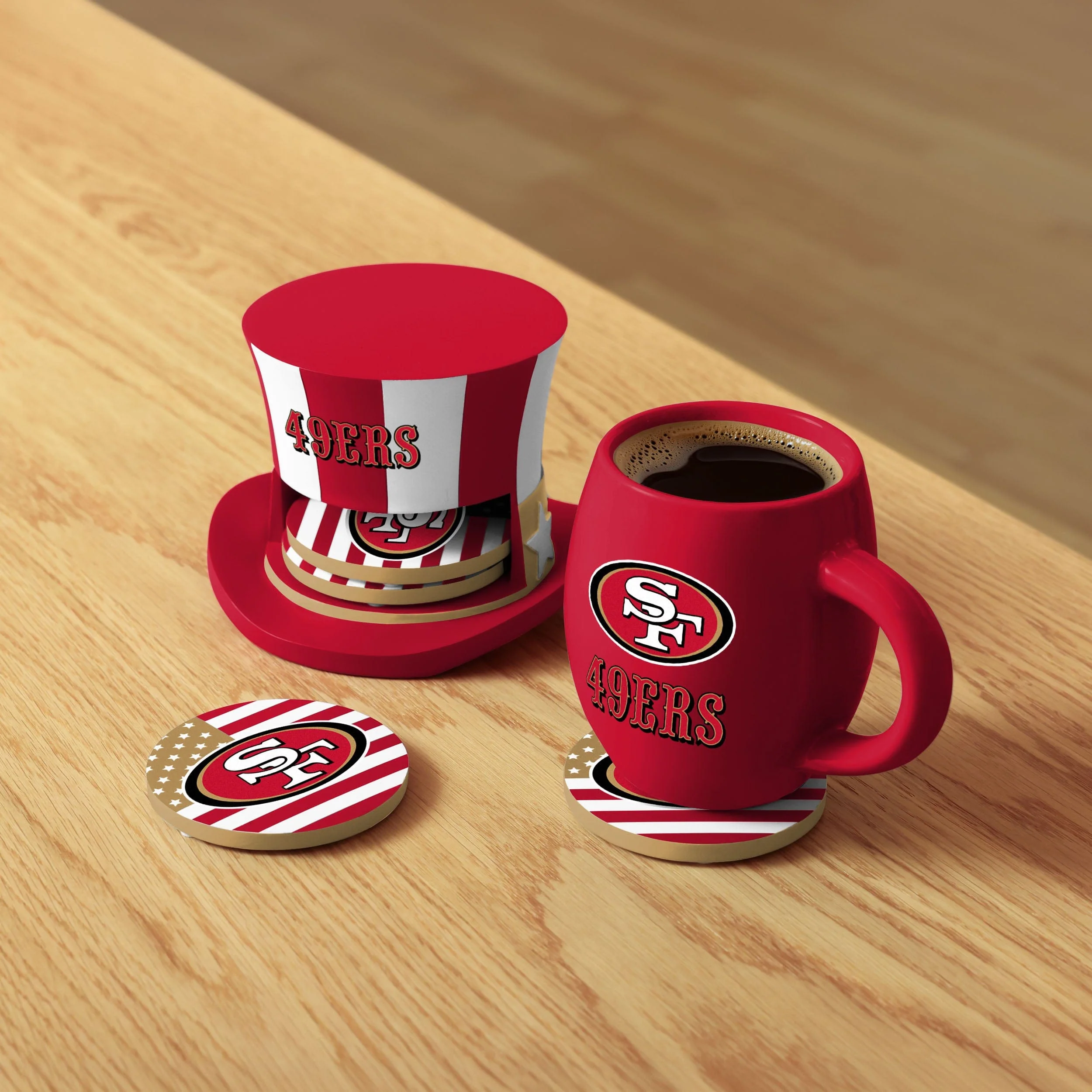 San Francisco 49ers NFL Americana Resin Coaster Set - Image 2