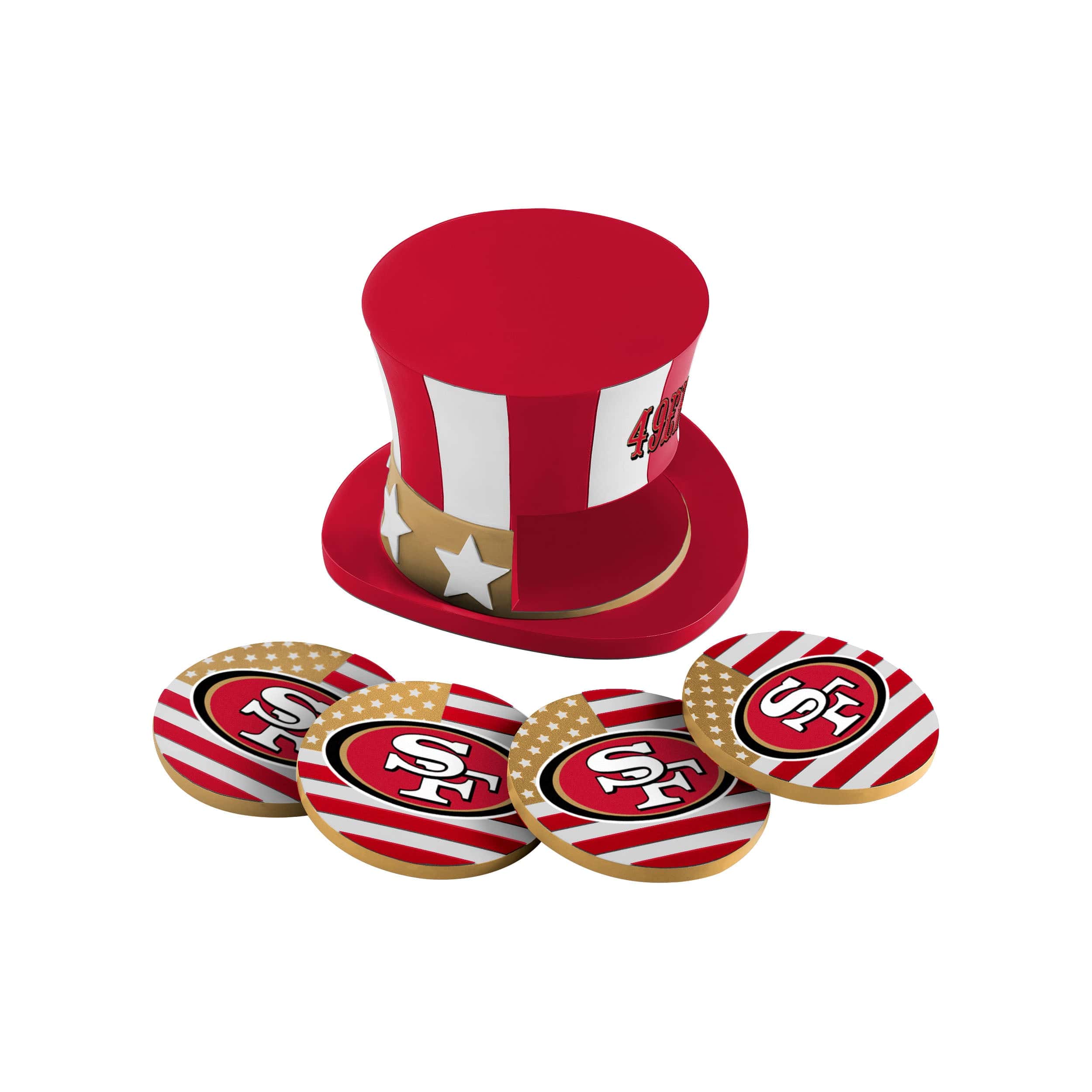 San Francisco 49ers NFL Americana Resin Coaster Set - Image 3