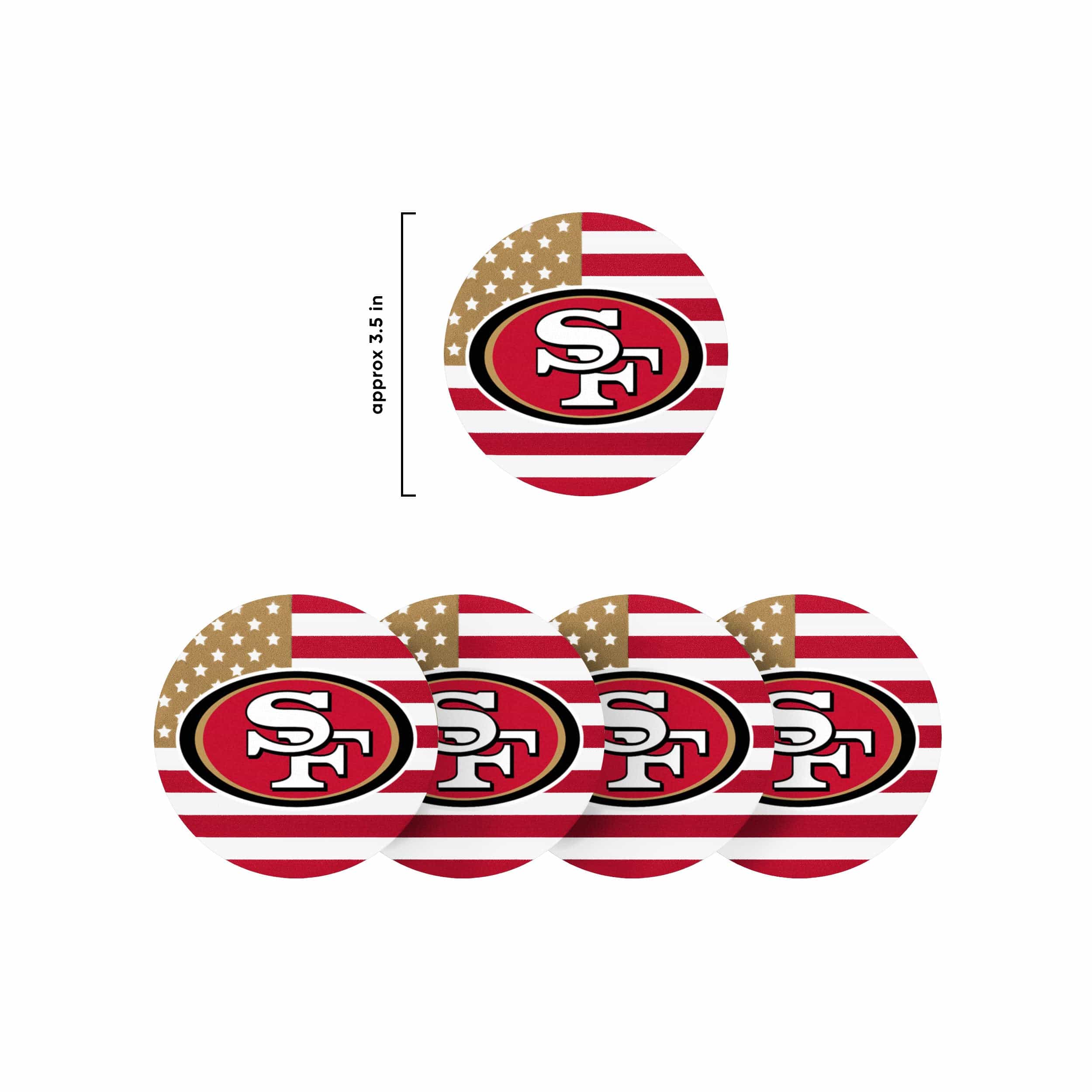 San Francisco 49ers NFL Americana Resin Coaster Set - Image 5