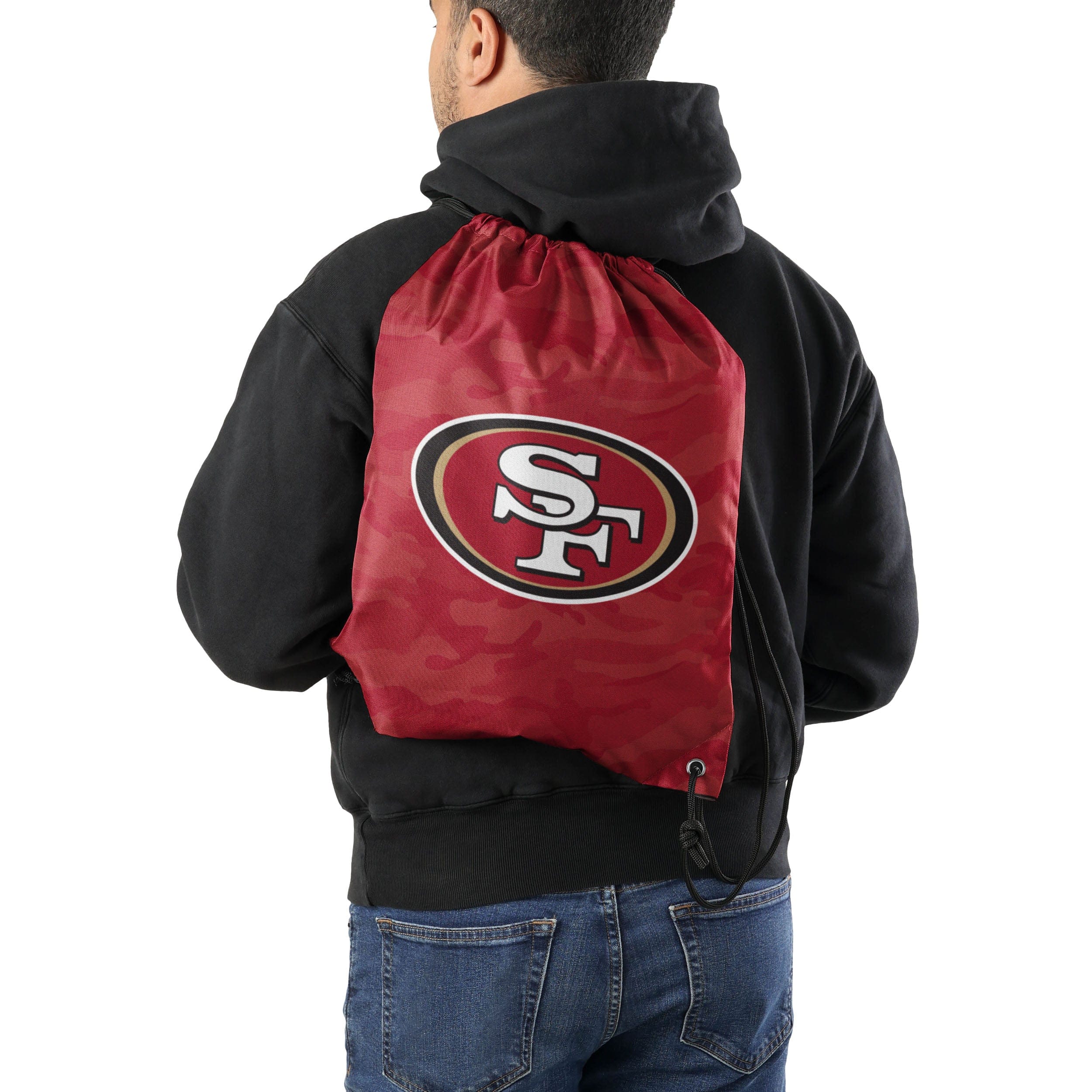 San Francisco 49ers NFL Big Logo Camo Drawstring Backpack - Image 2
