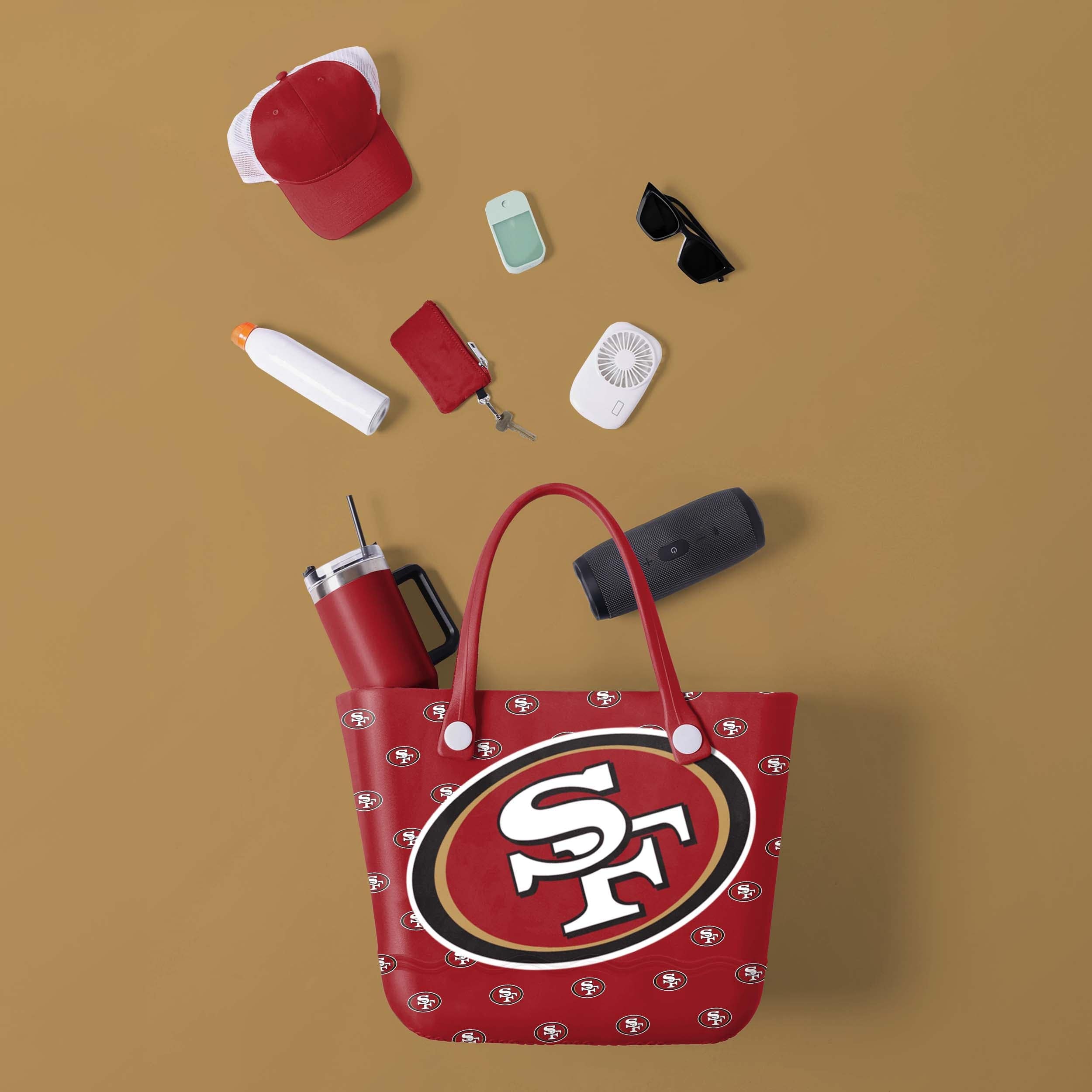San Francisco 49ers NFL Big Logo Mini Print Tailgate Tote Bag - Image 2