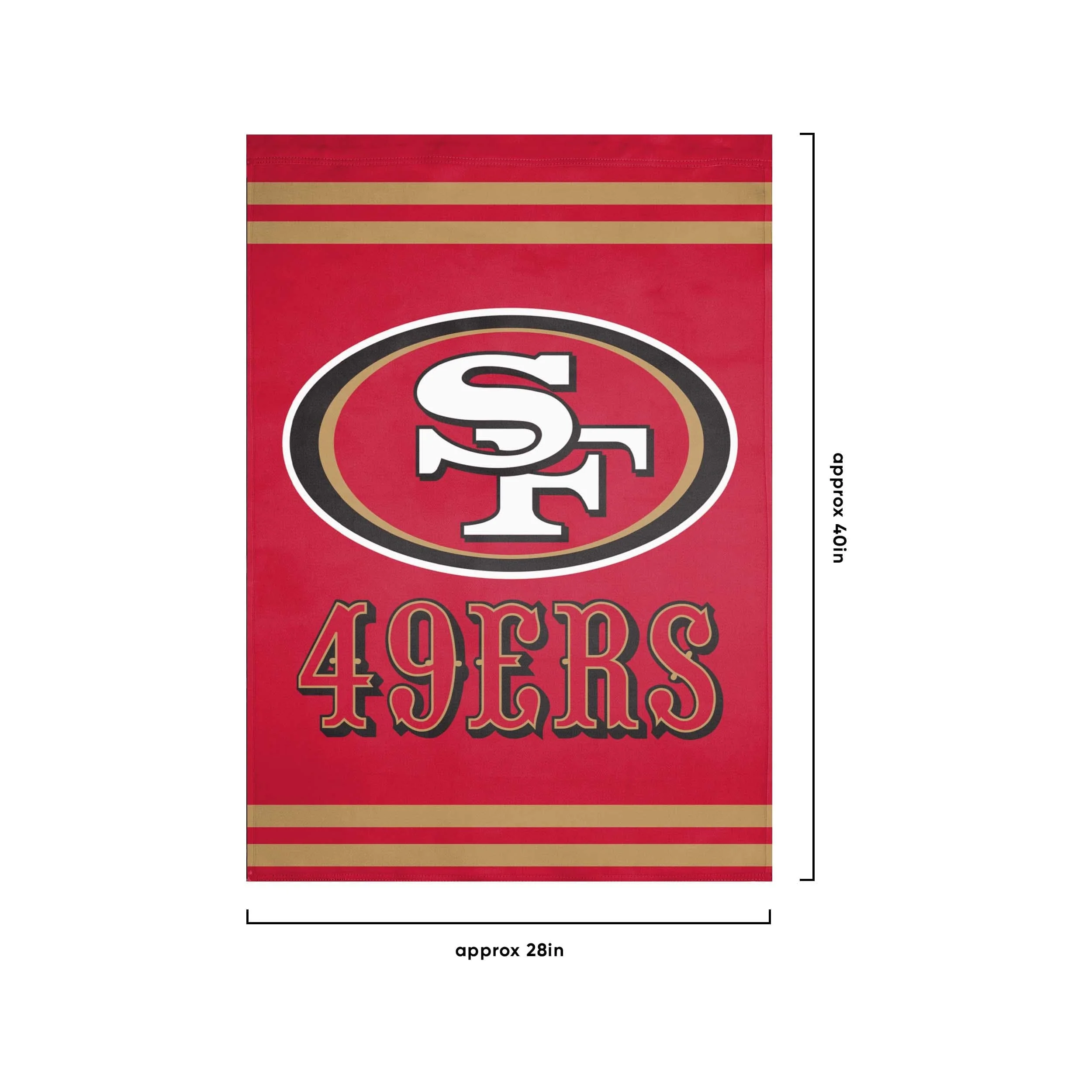 San Francisco 49ers NFL Big Logo Vertical Flag - Image 3