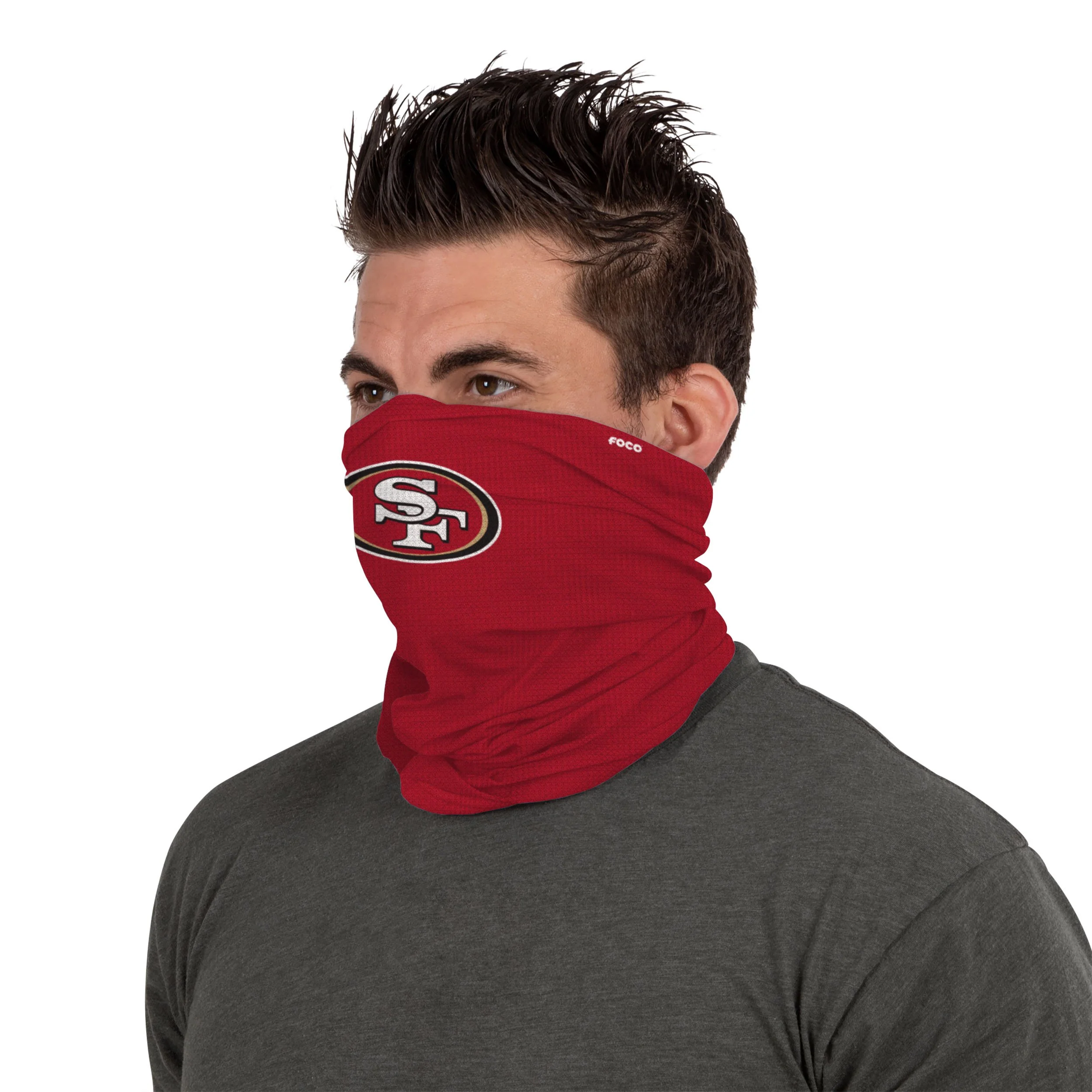 San Francisco 49ers NFL Big Logo Waffle Gaiter Scarf - Image 4