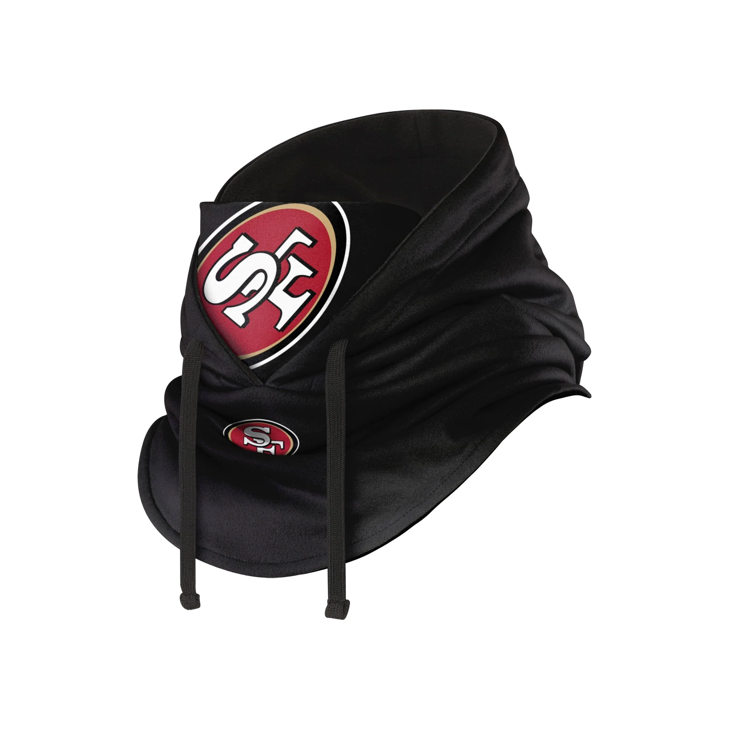 San Francisco 49ers NFL Black Drawstring Hooded Gaiter - Image 2