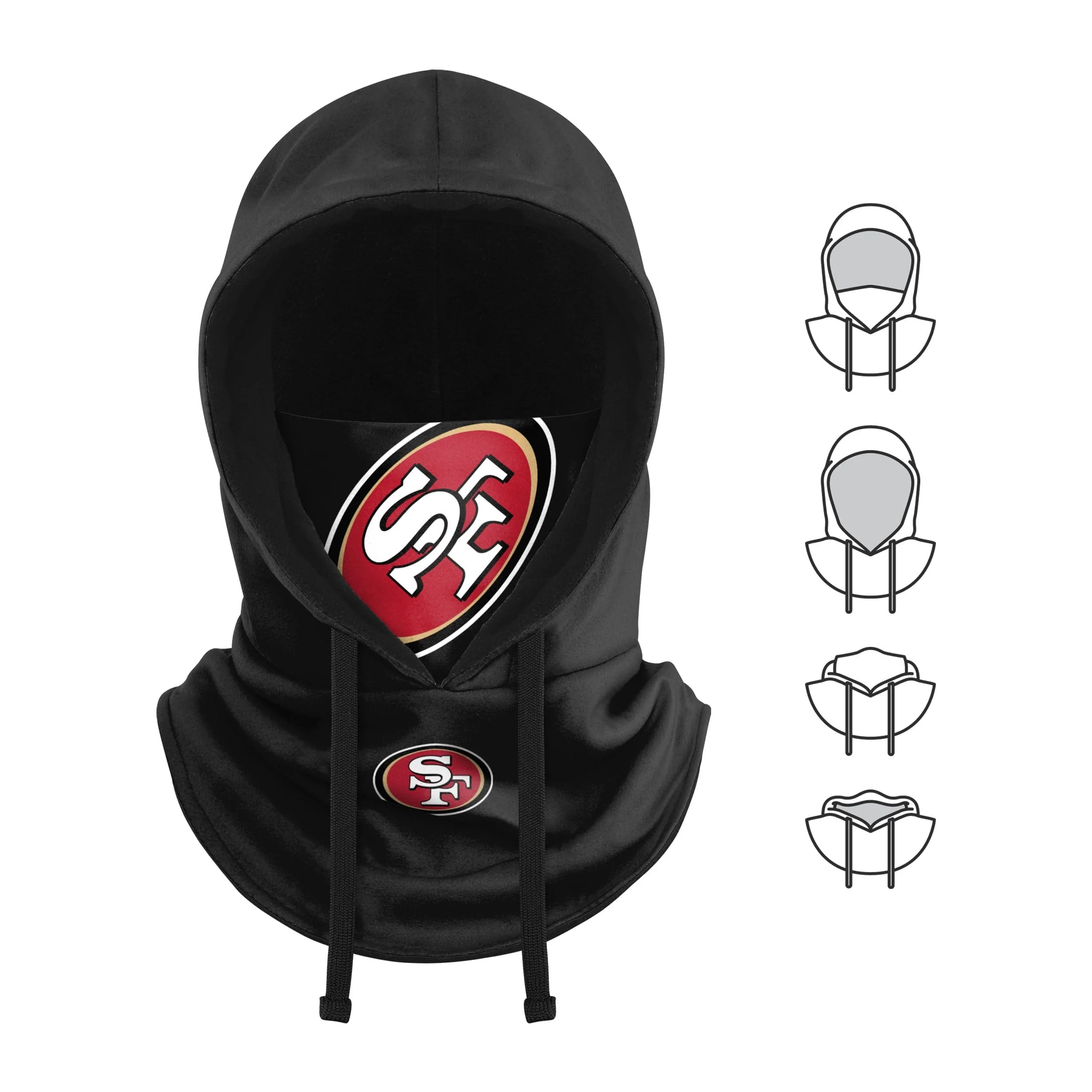 San Francisco 49ers NFL Black Drawstring Hooded Gaiter - Image 5