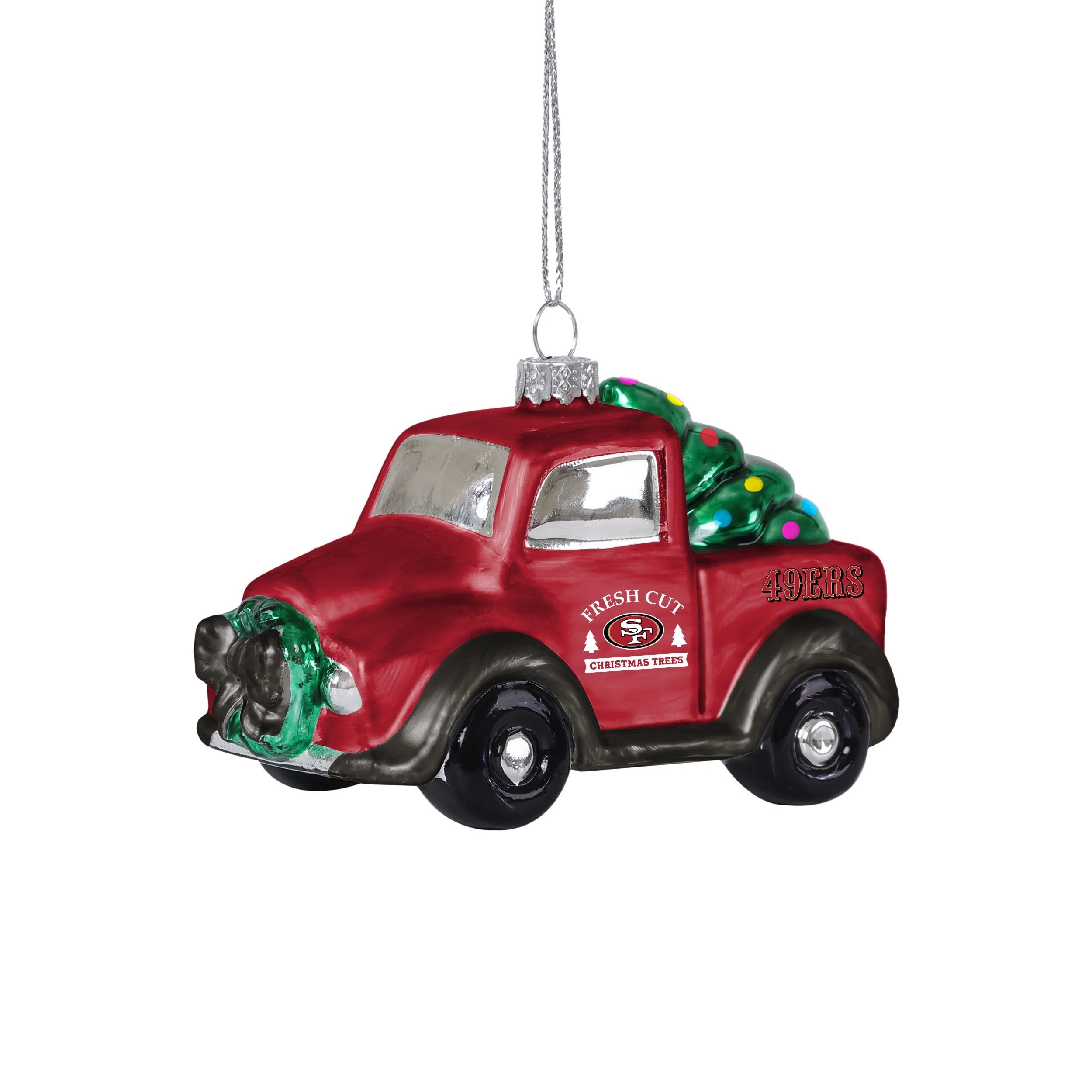 San Francisco 49ers NFL Blown Glass Truck Ornament - Image 2
