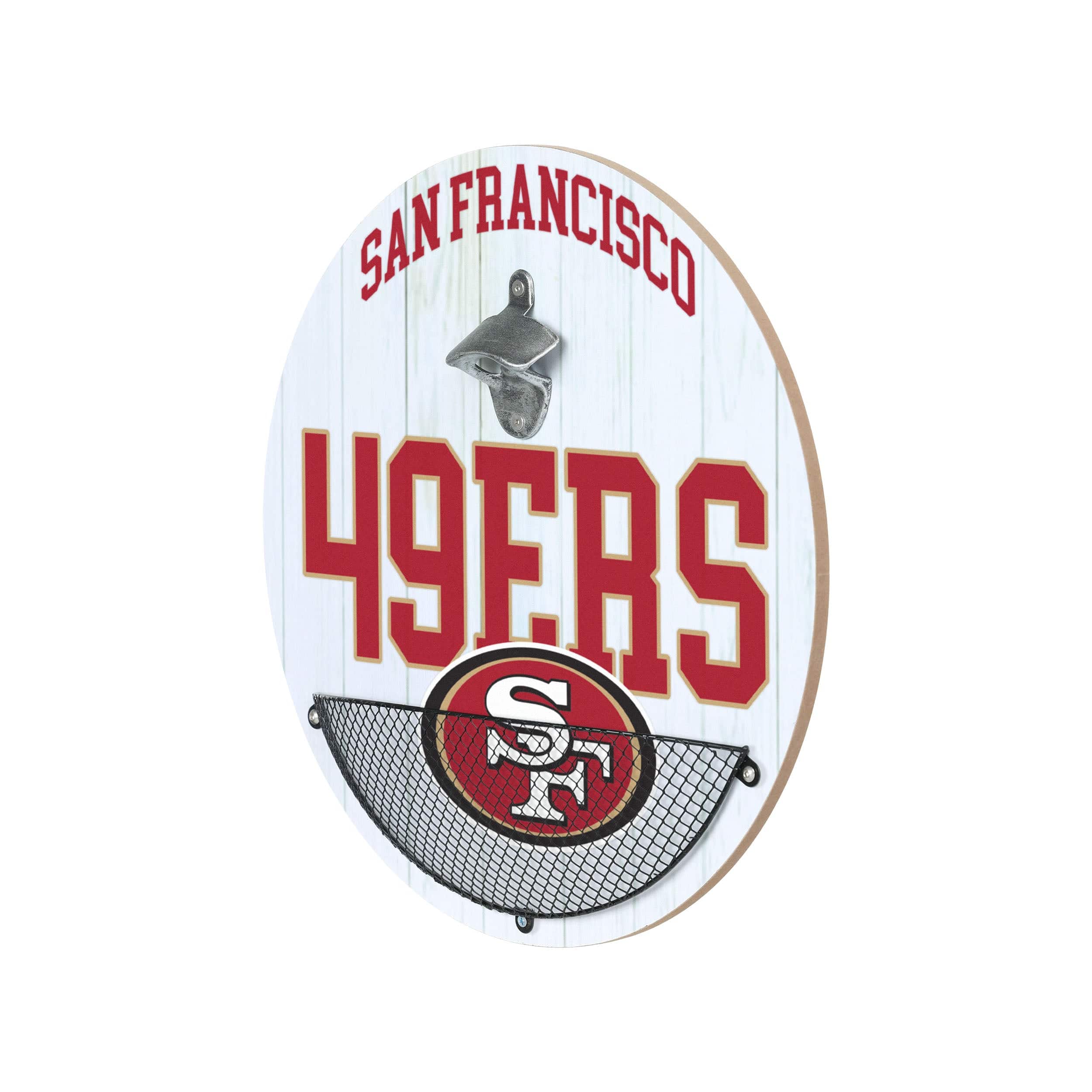 San Francisco 49ers NFL Bottle Opener Cap Catcher Wall Sign - Image 2