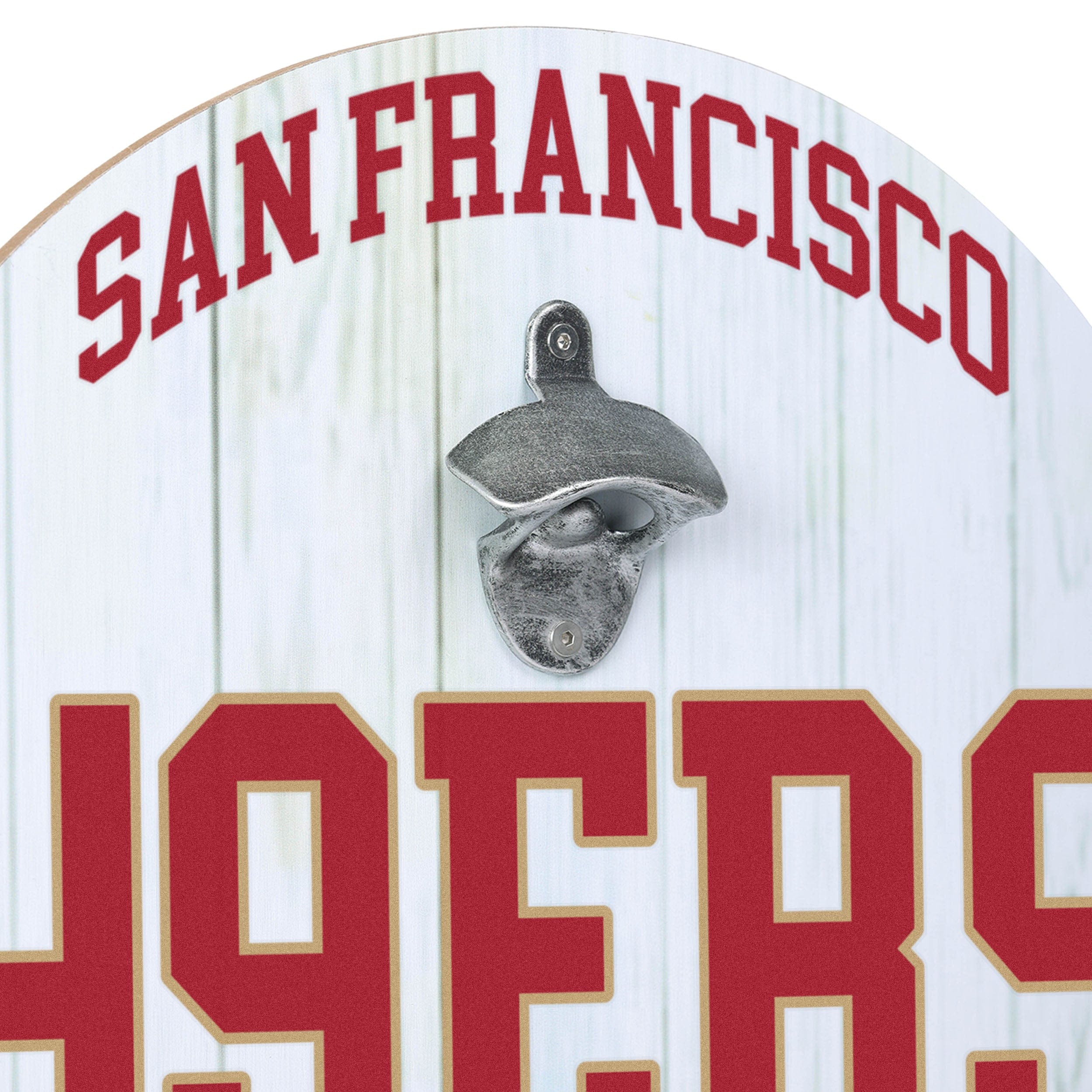 San Francisco 49ers NFL Bottle Opener Cap Catcher Wall Sign - Image 3