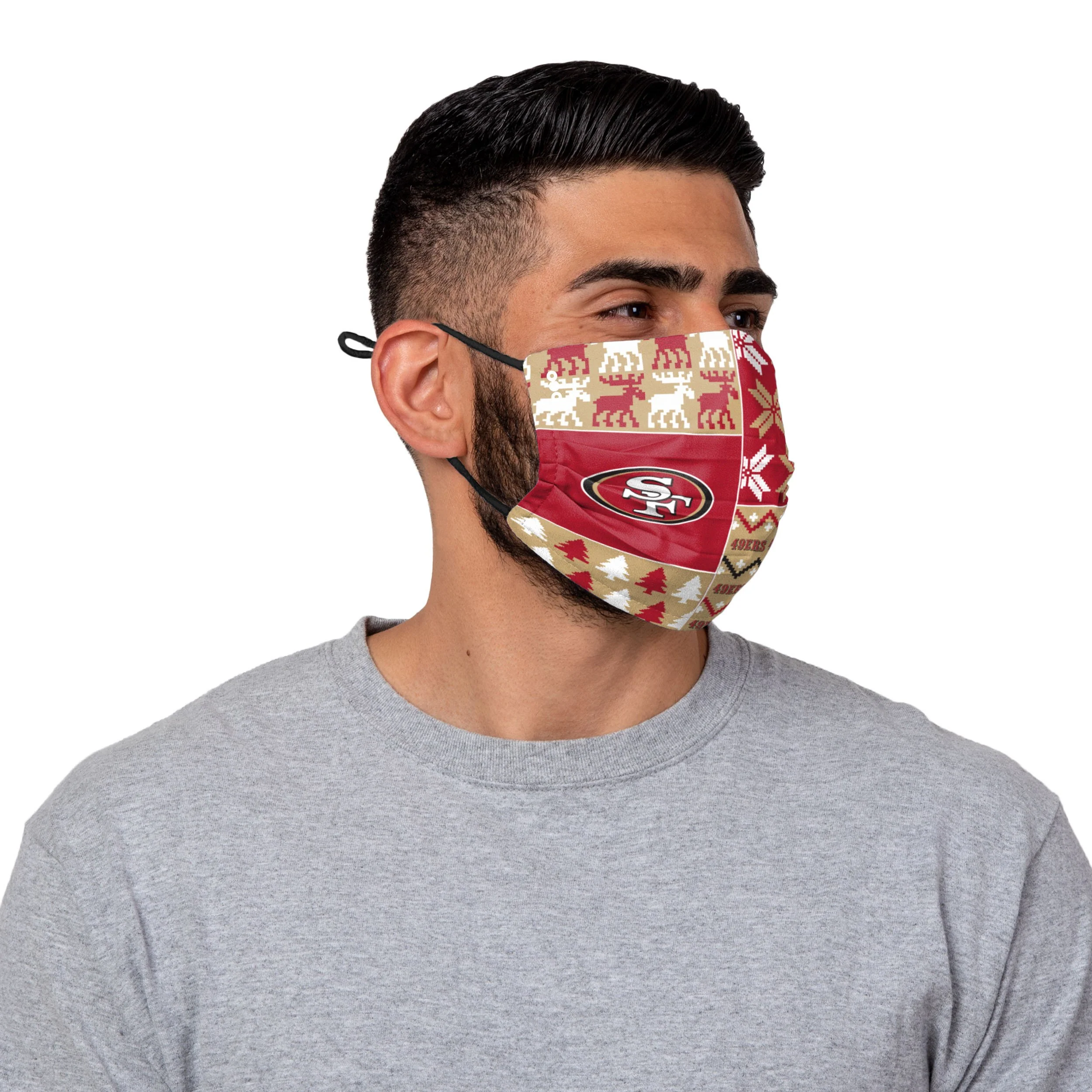 San Francisco 49ers NFL Busy Block Adjustable Face Cover - Image 2