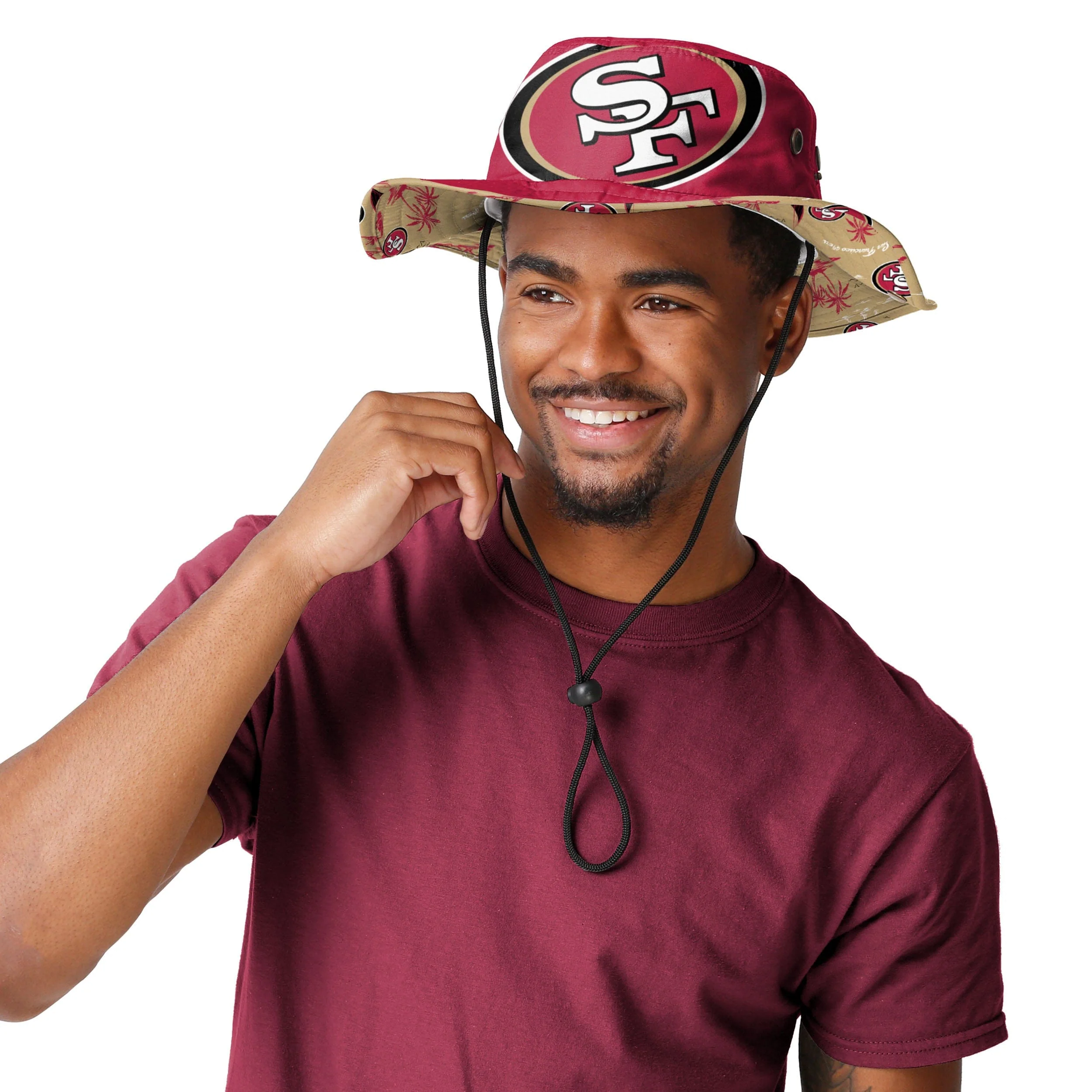 San Francisco 49ers NFL Cropped Big Logo Hybrid Boonie Hat - Image 2
