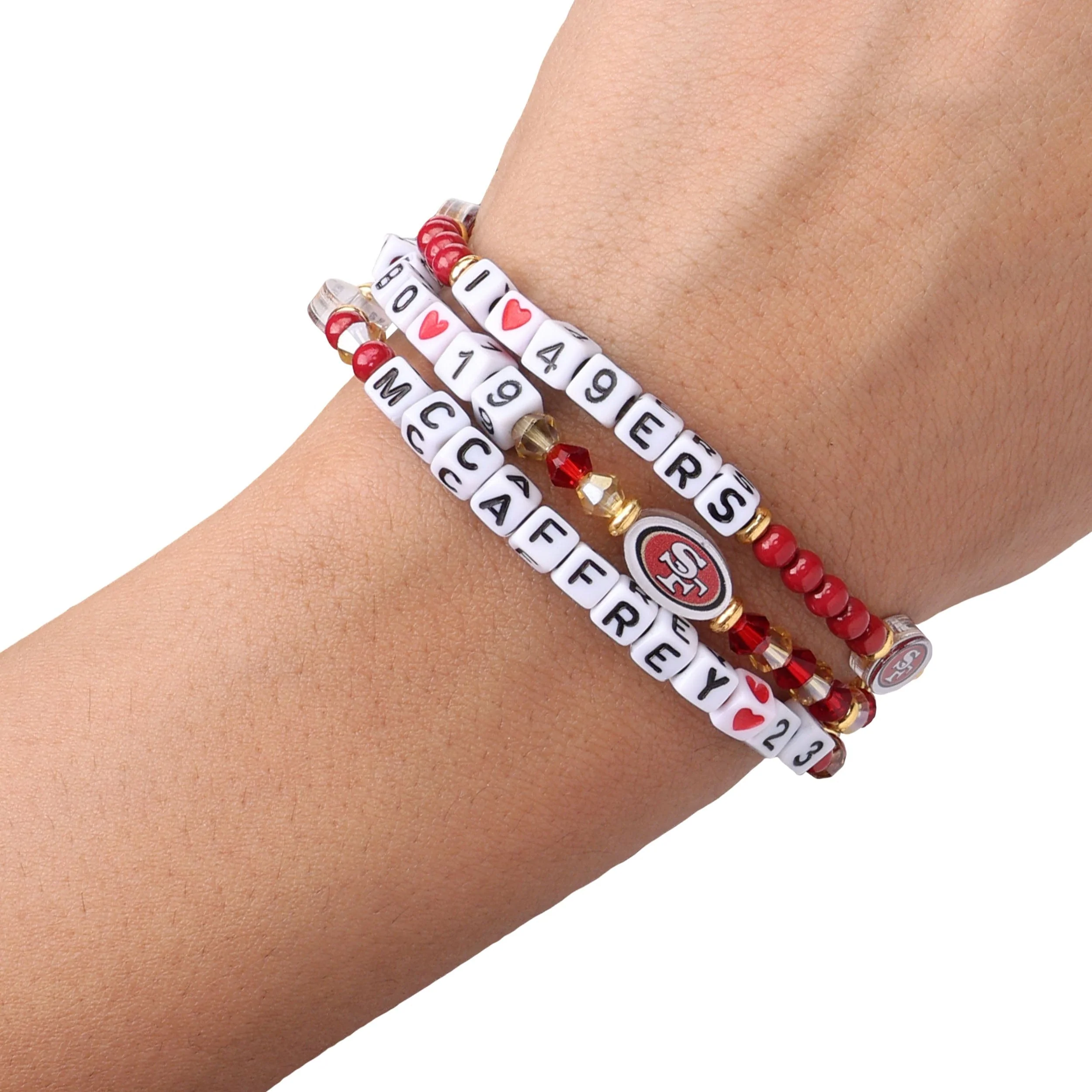 San Francisco 49ers NFL Deebo Samuel & Christian McCaffrey 3 Pack Player Friendship Bracelet - Image 4