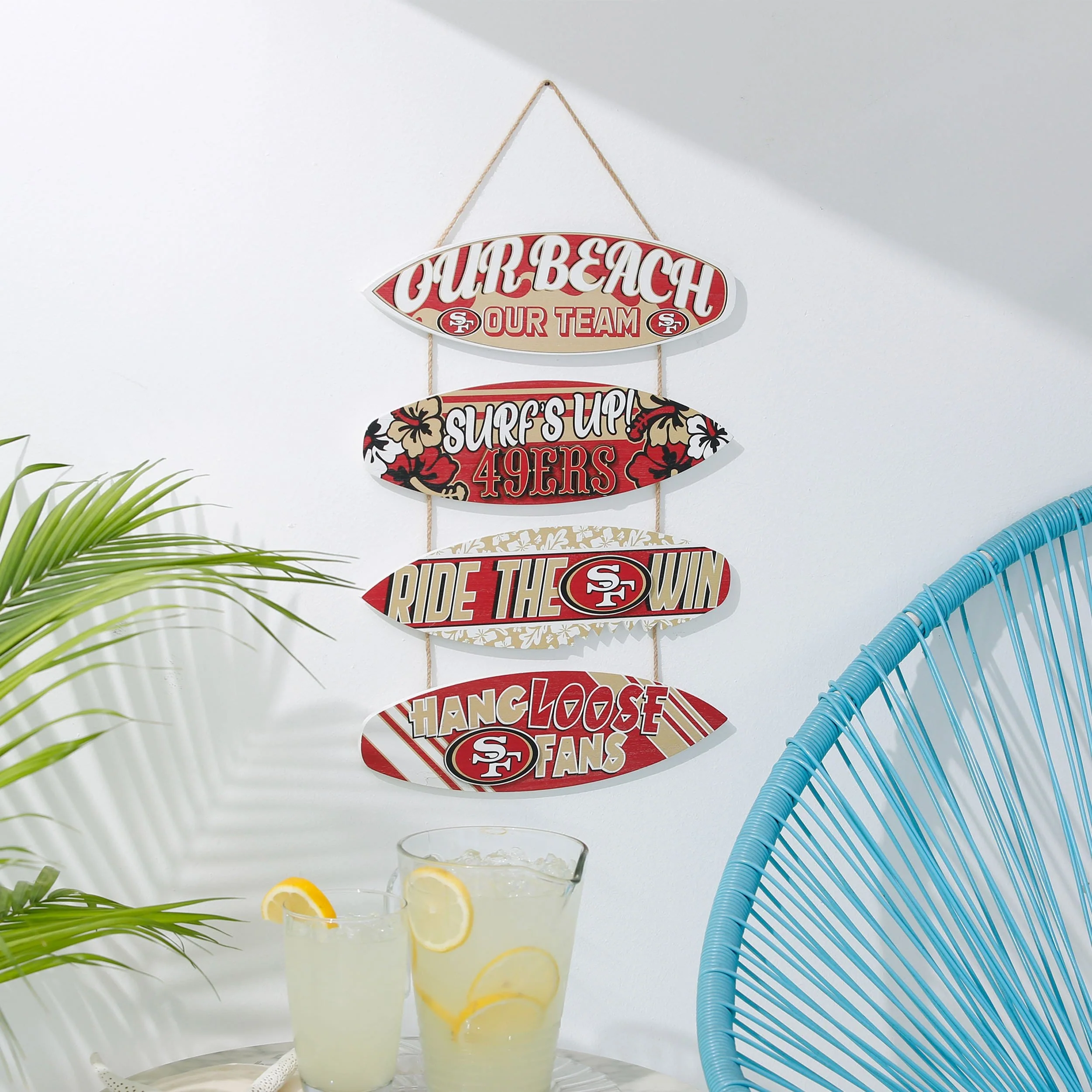 San Francisco 49ers NFL Fancave Surfboard Sign - Image 2