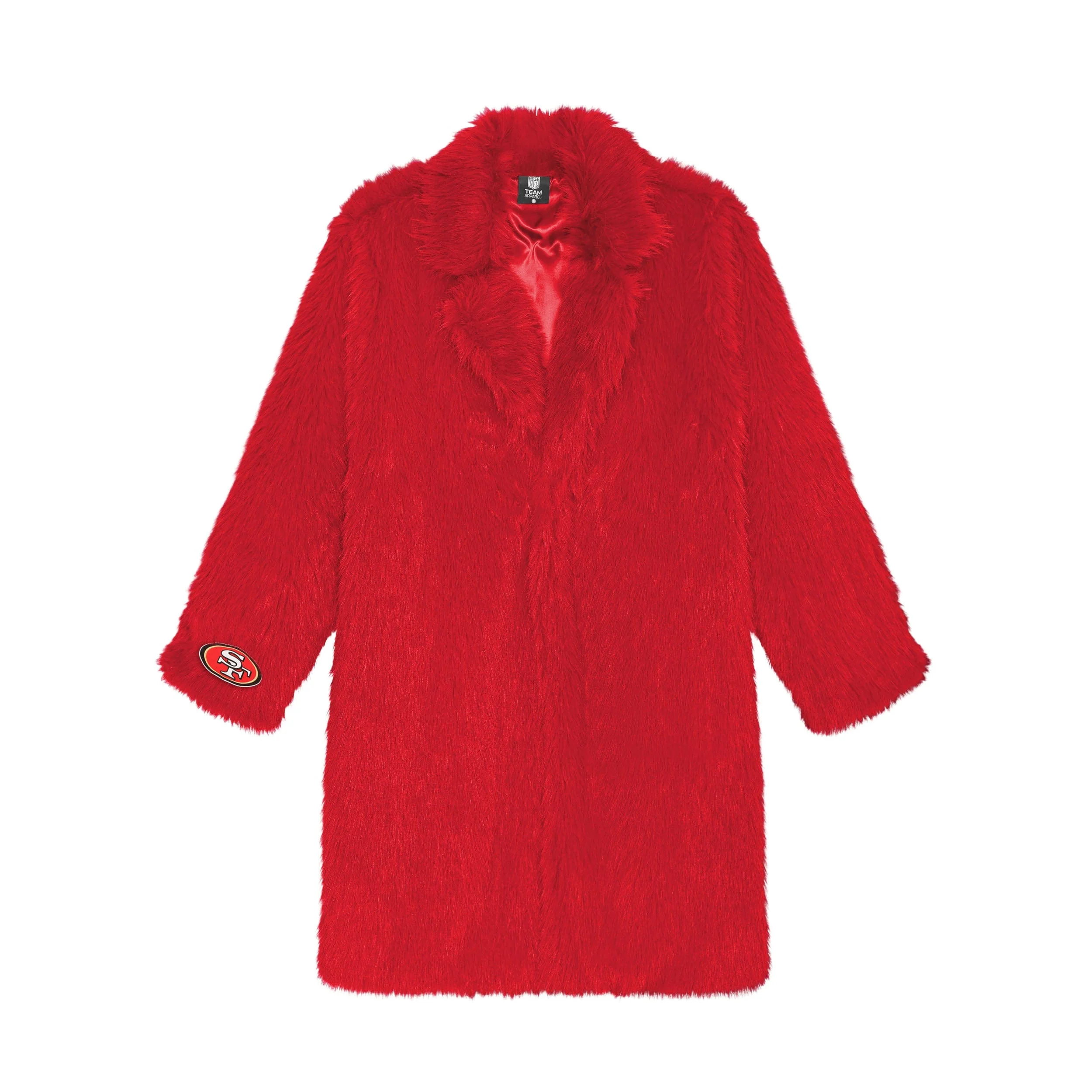 San Francisco 49ers NFL Faux Fur Long Jacket - Image 4