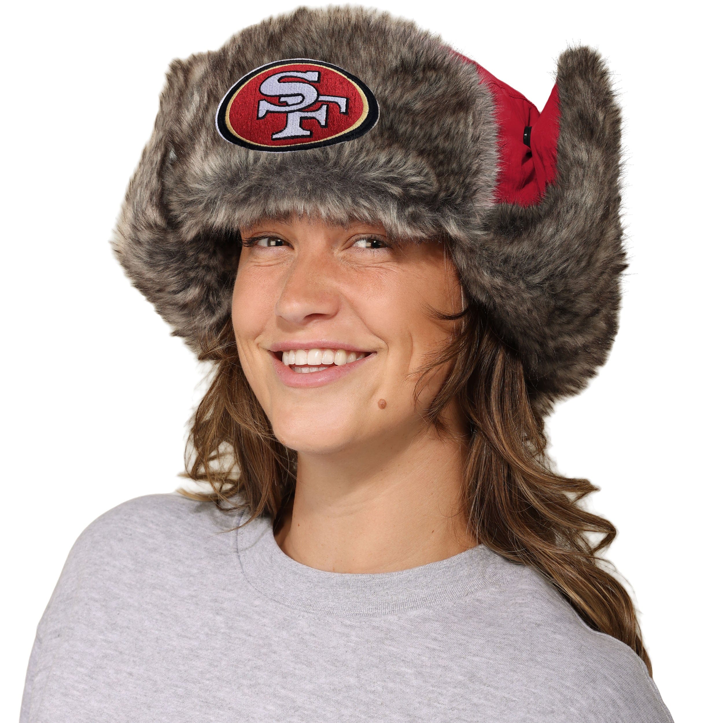 San Francisco 49ers NFL Faux Fur Trapper Hat - Image 3