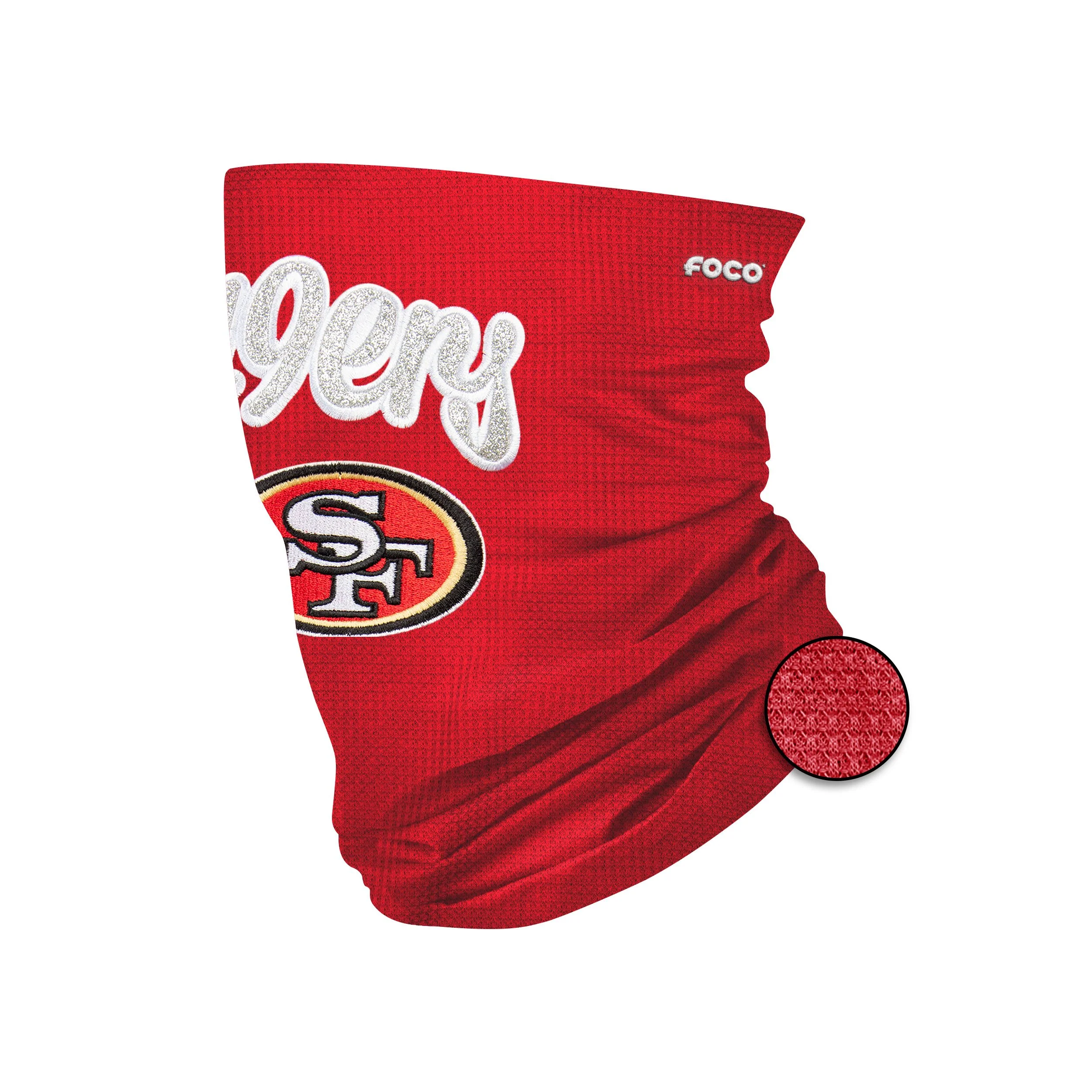 San Francisco 49ers NFL Glitter Waffle Gaiter Scarf
